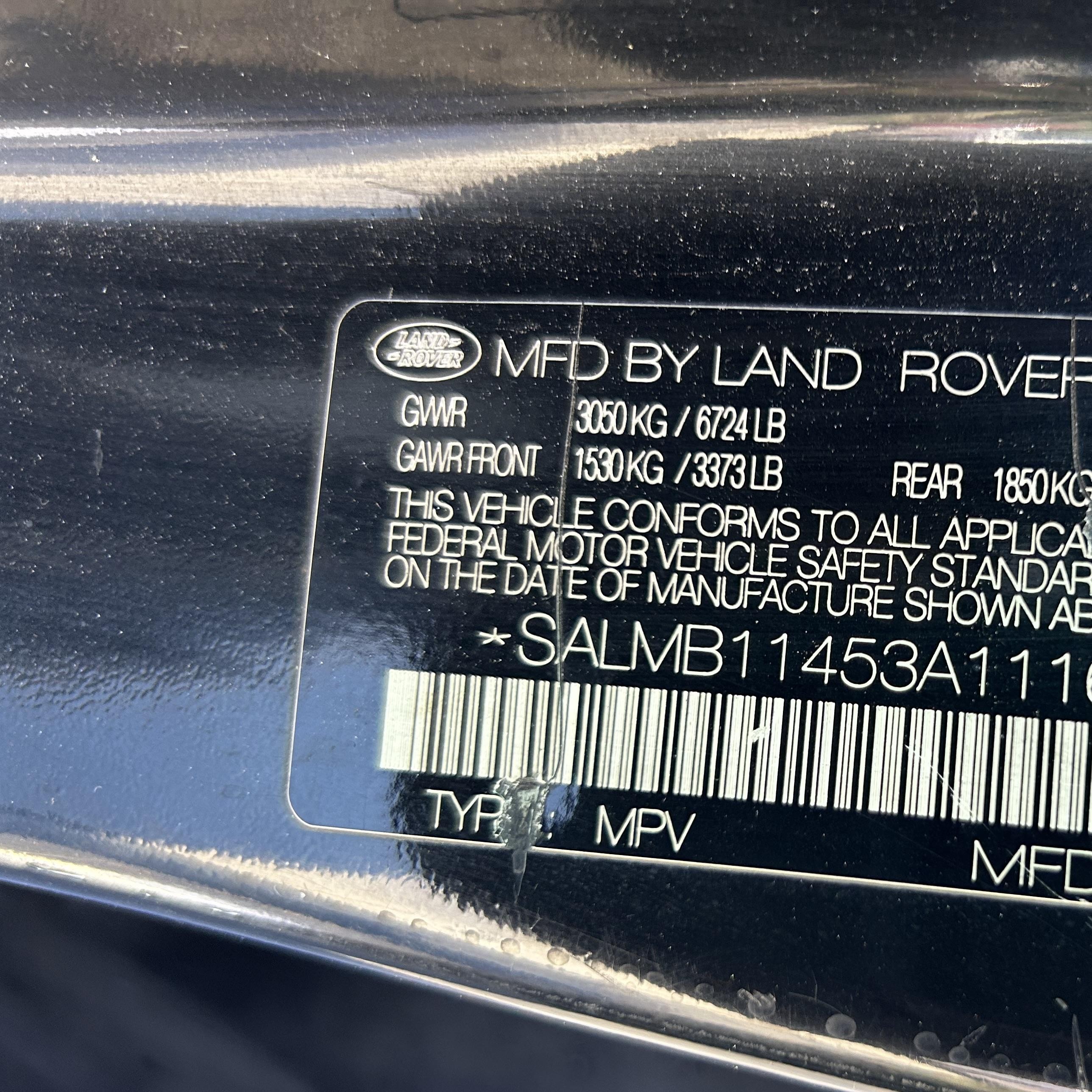 2003 Land Rover Range Rover Hse Black vin: SALMB11453A111699