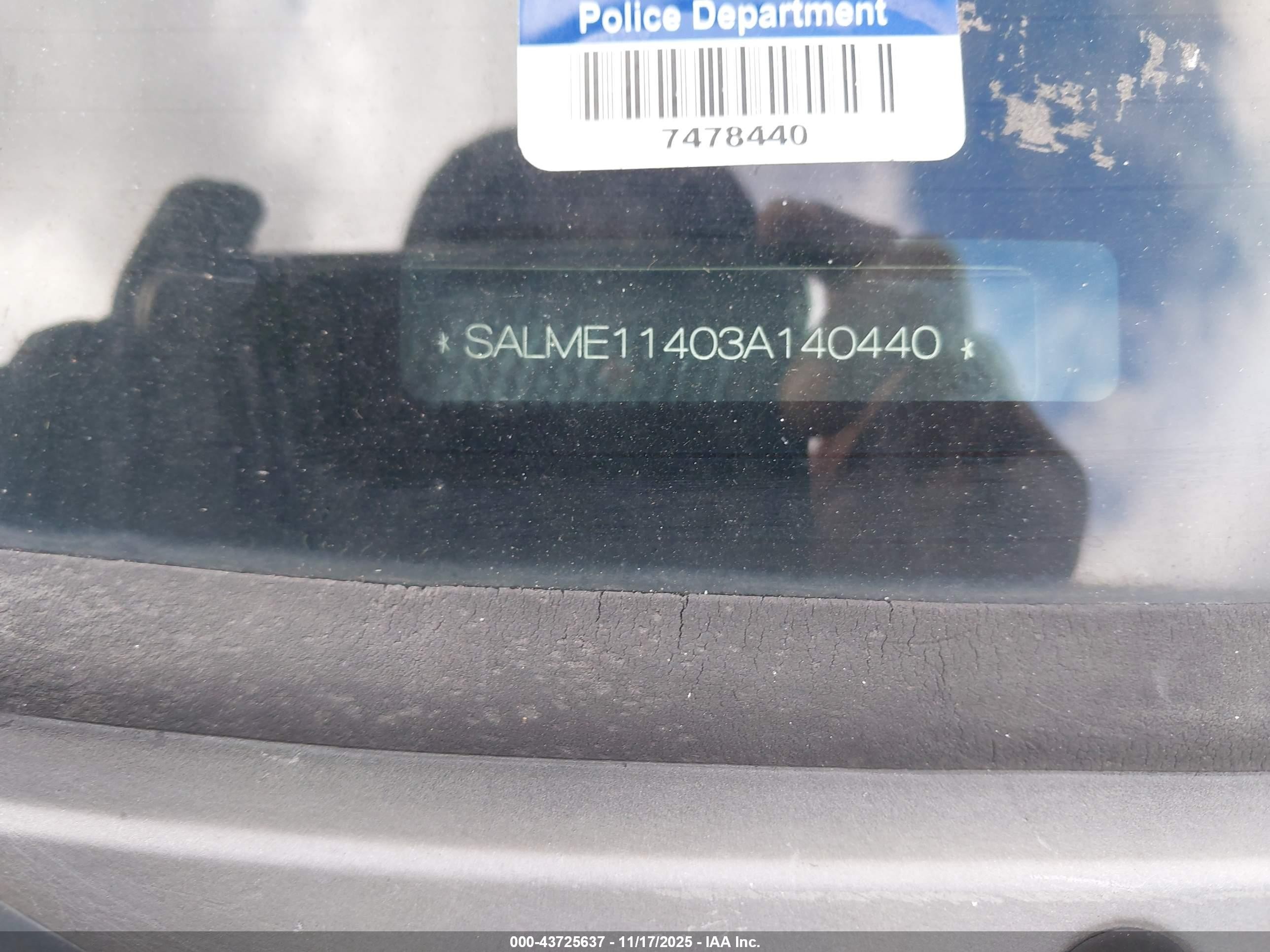 2003 Land Rover Range Rover Hse Gray vin: SALME11403A140440