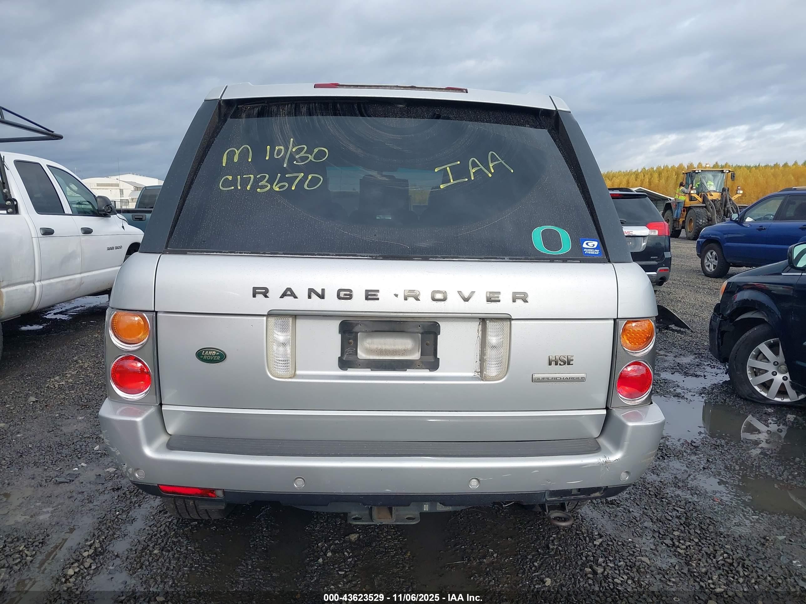2003 Land Rover Range Rover Hse Silver vin: SALME11433A129206