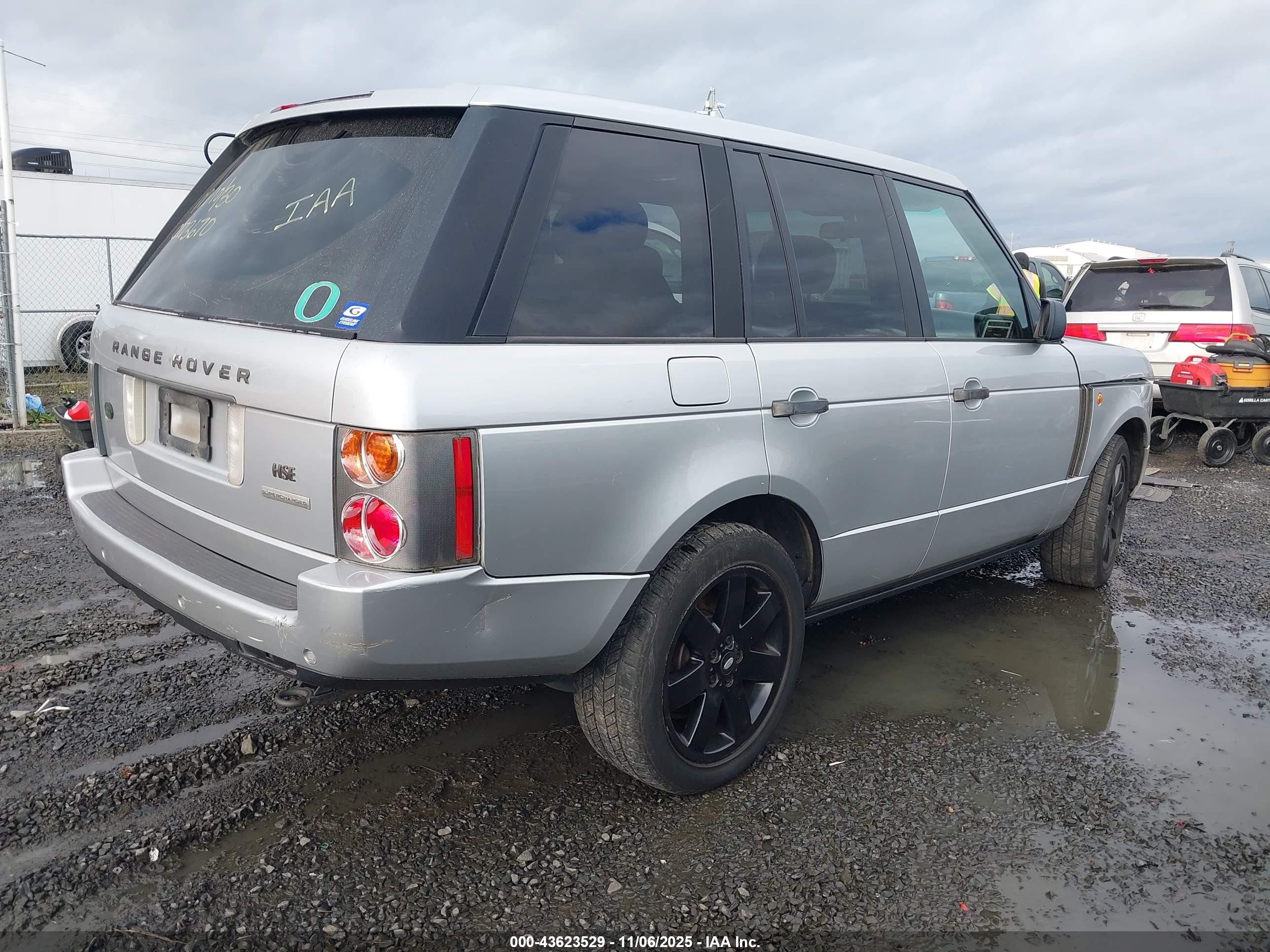 2003 Land Rover Range Rover Hse Silver vin: SALME11433A129206