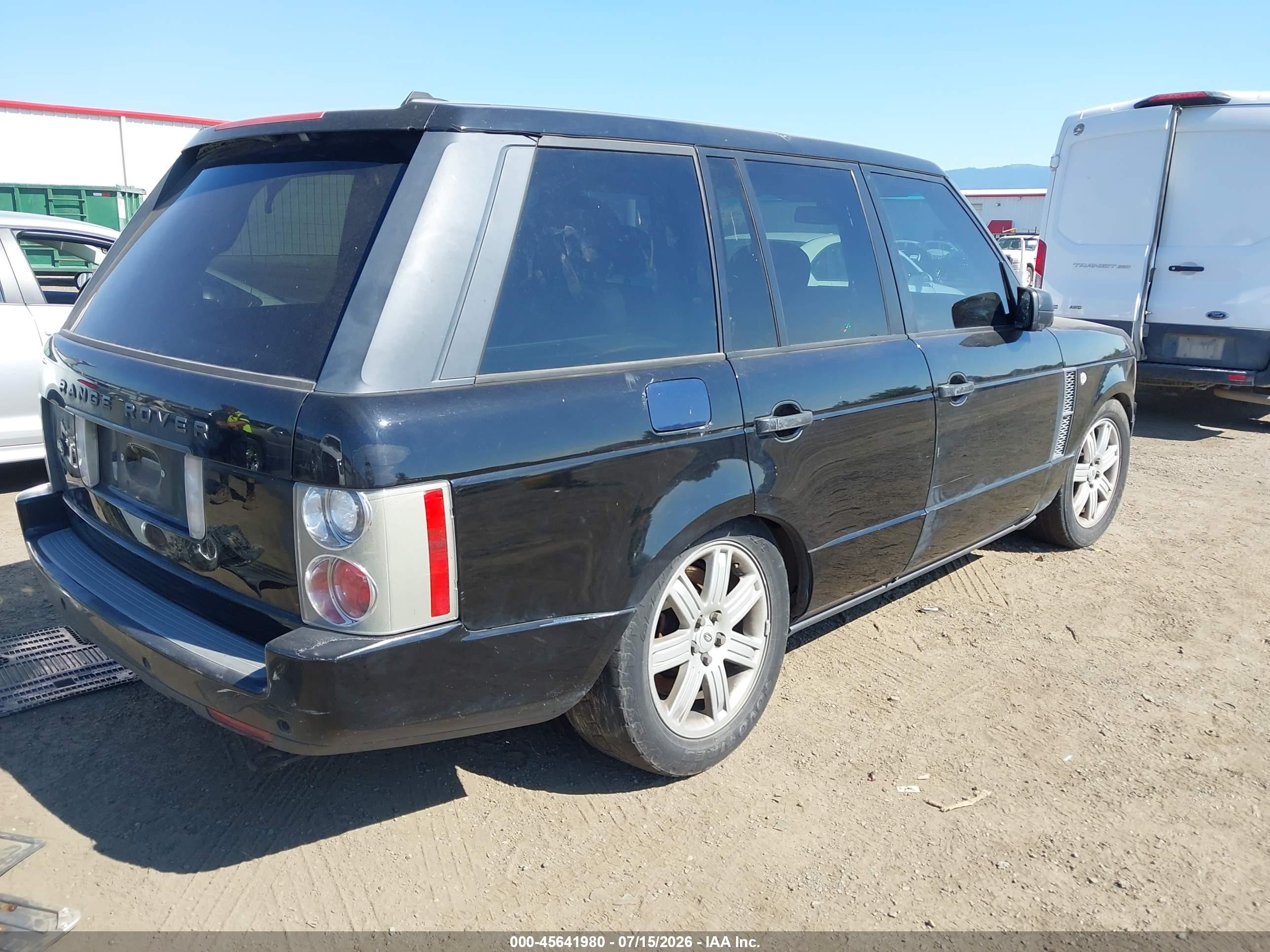 2006 Land Rover Range Rover Hse Black vin: SALME15446A237459