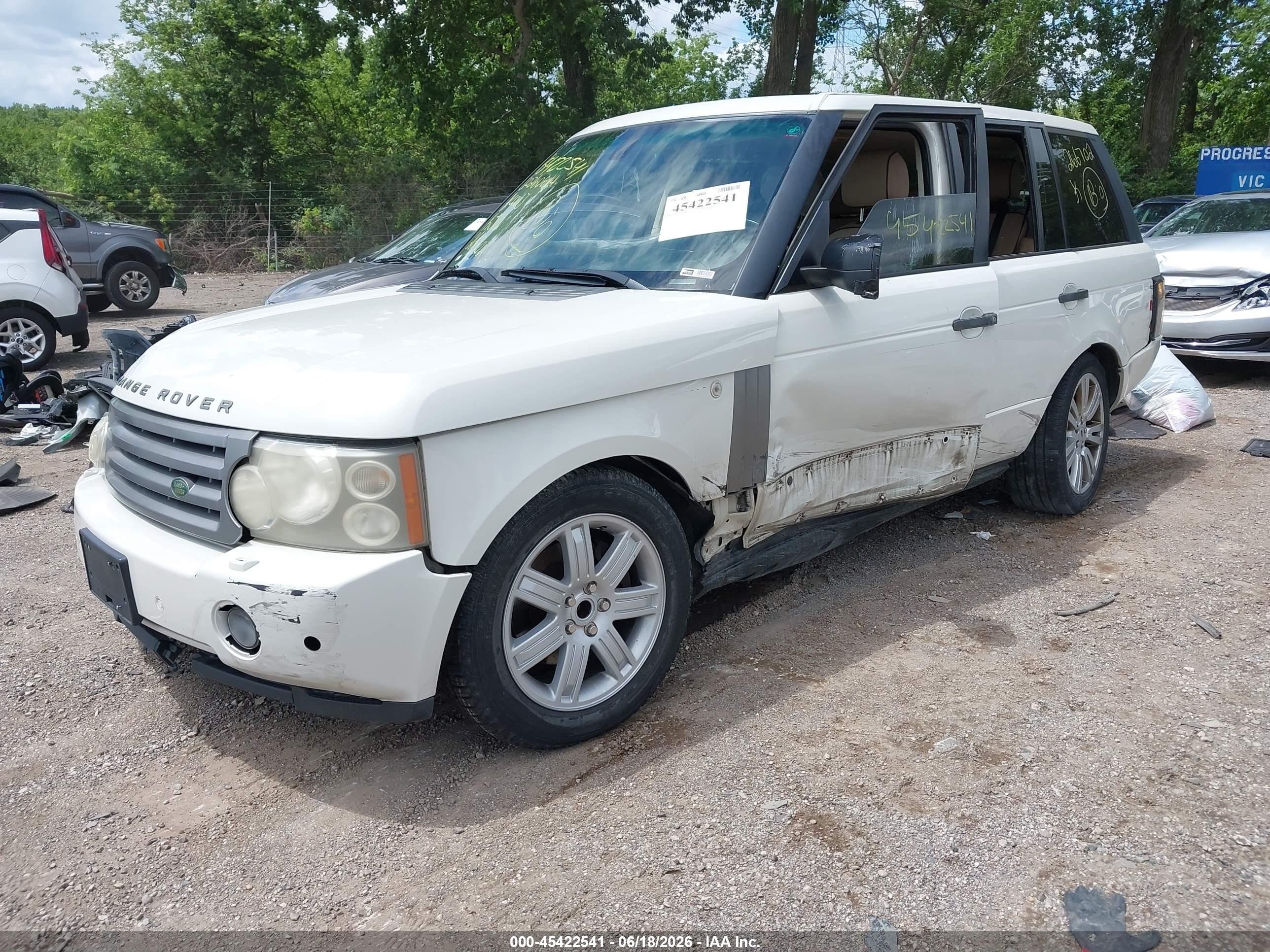 2008 Land Rover Range Rover Hse White vin: SALME15478A266702