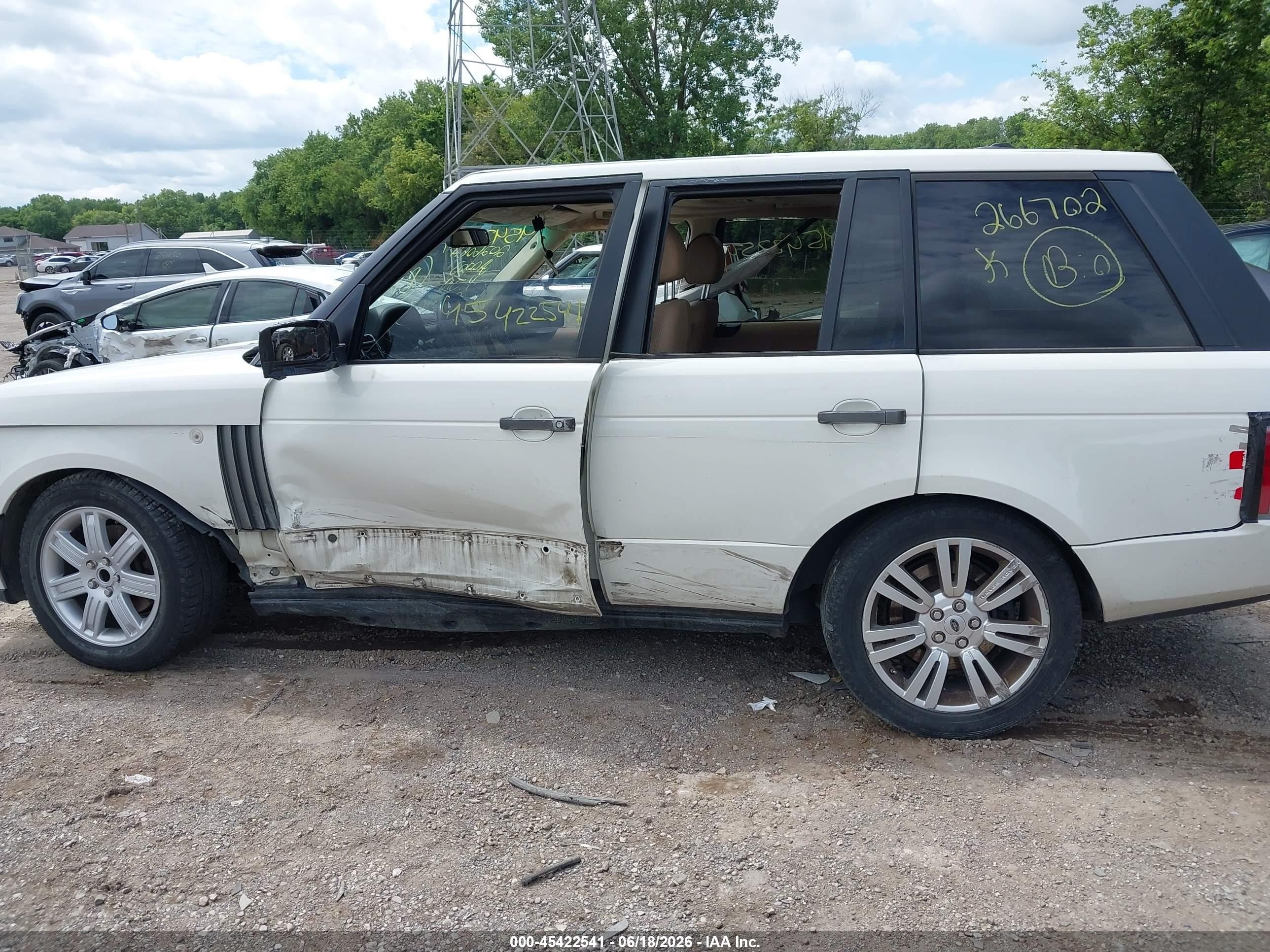 2008 Land Rover Range Rover Hse White vin: SALME15478A266702