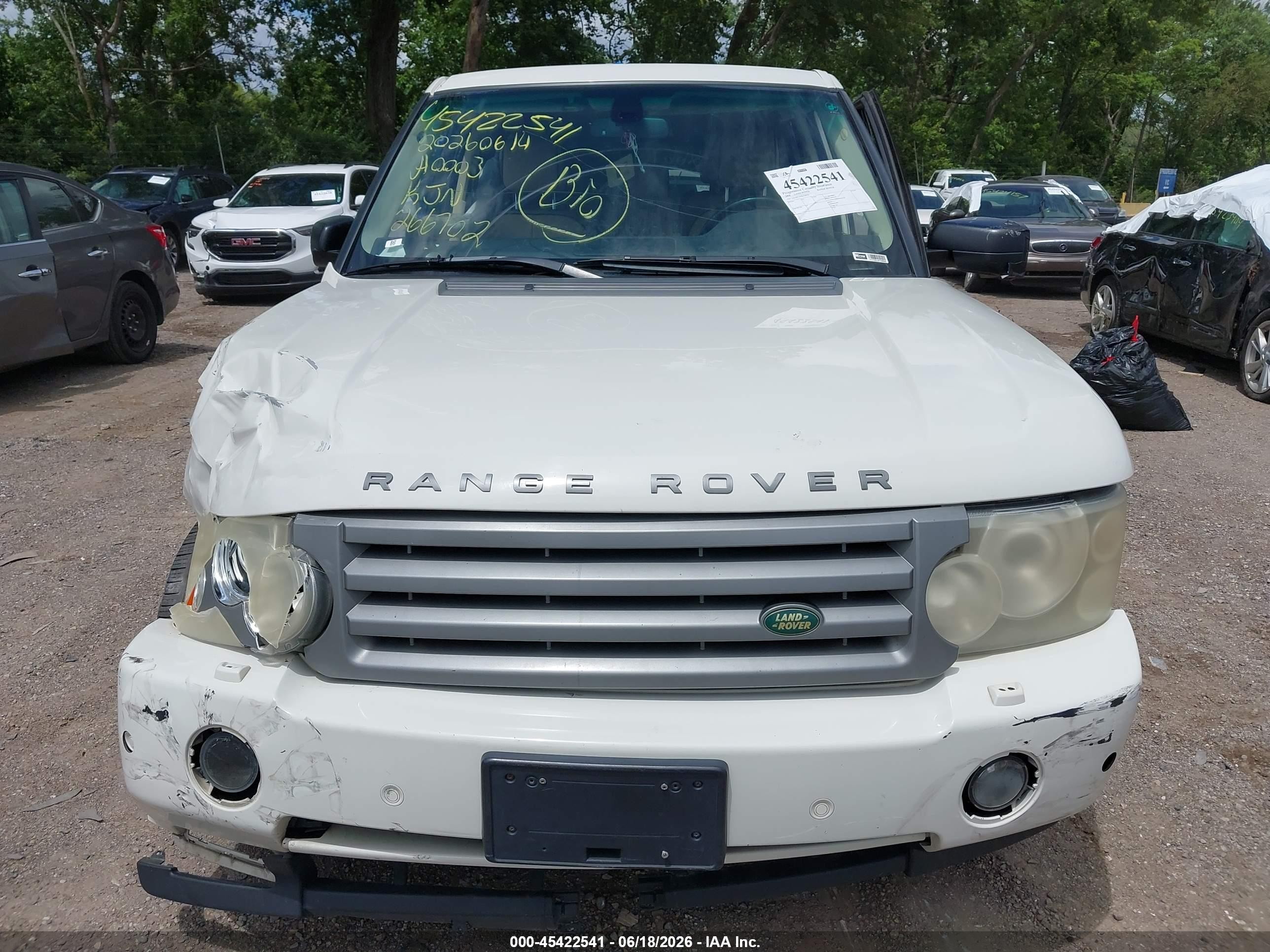 2008 Land Rover Range Rover Hse White vin: SALME15478A266702