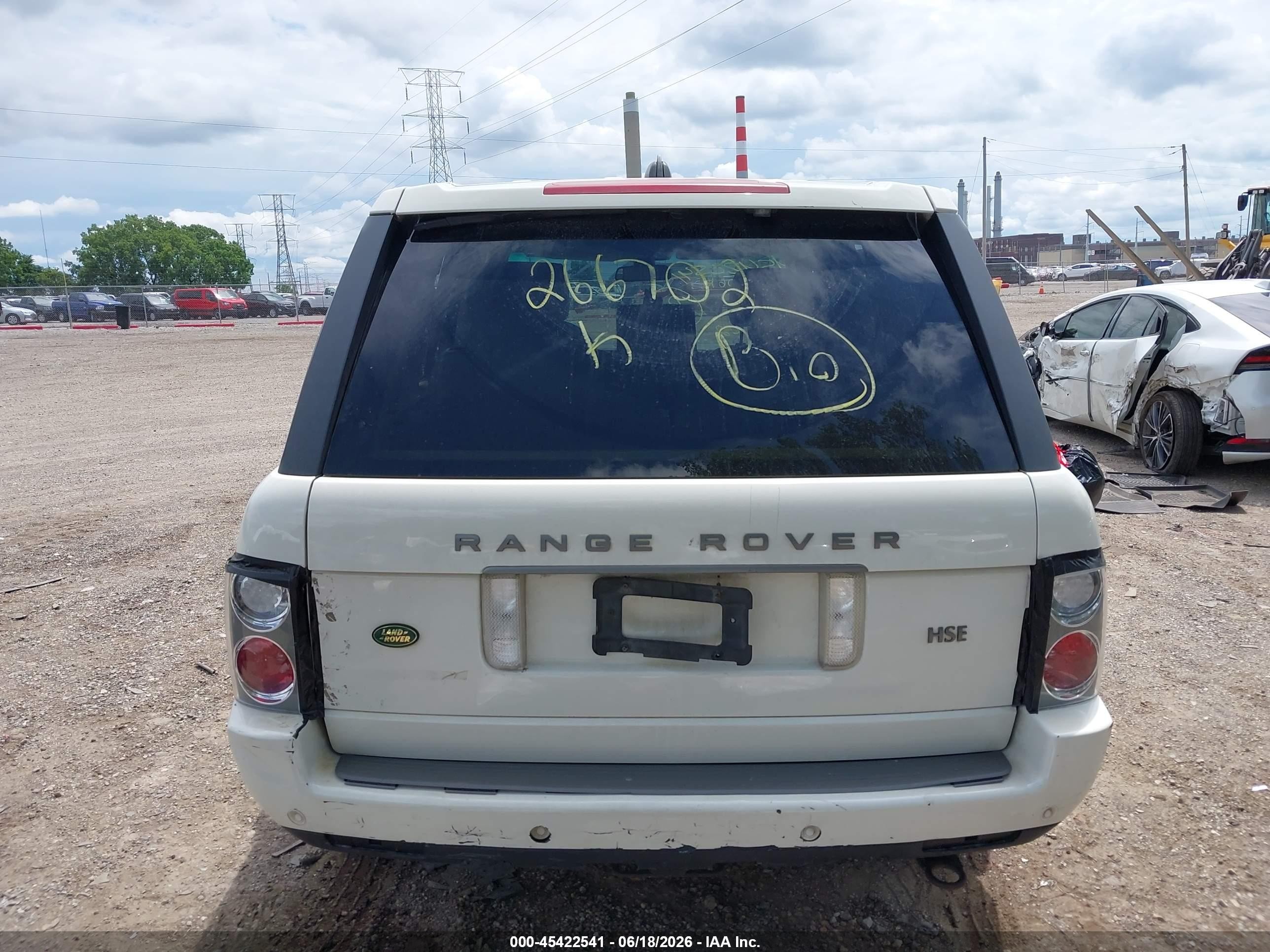 2008 Land Rover Range Rover Hse White vin: SALME15478A266702