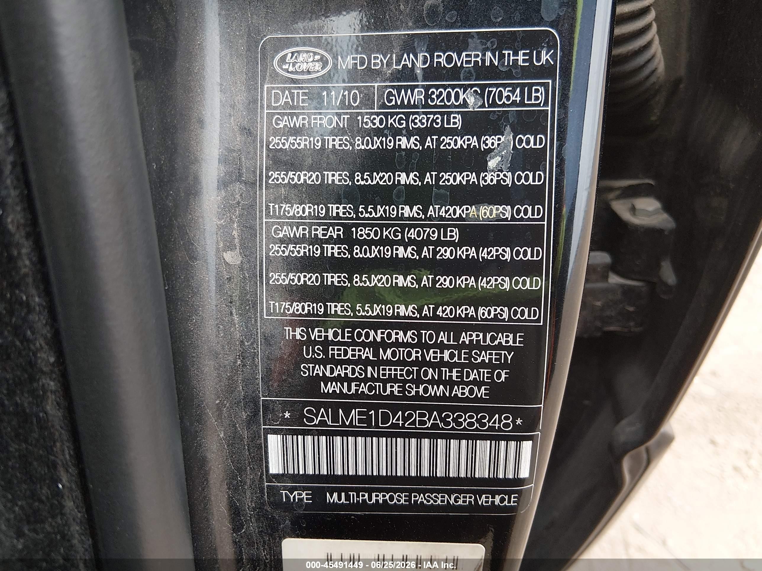 2011 Land Rover Range Rover Hse Black vin: SALME1D42BA338348