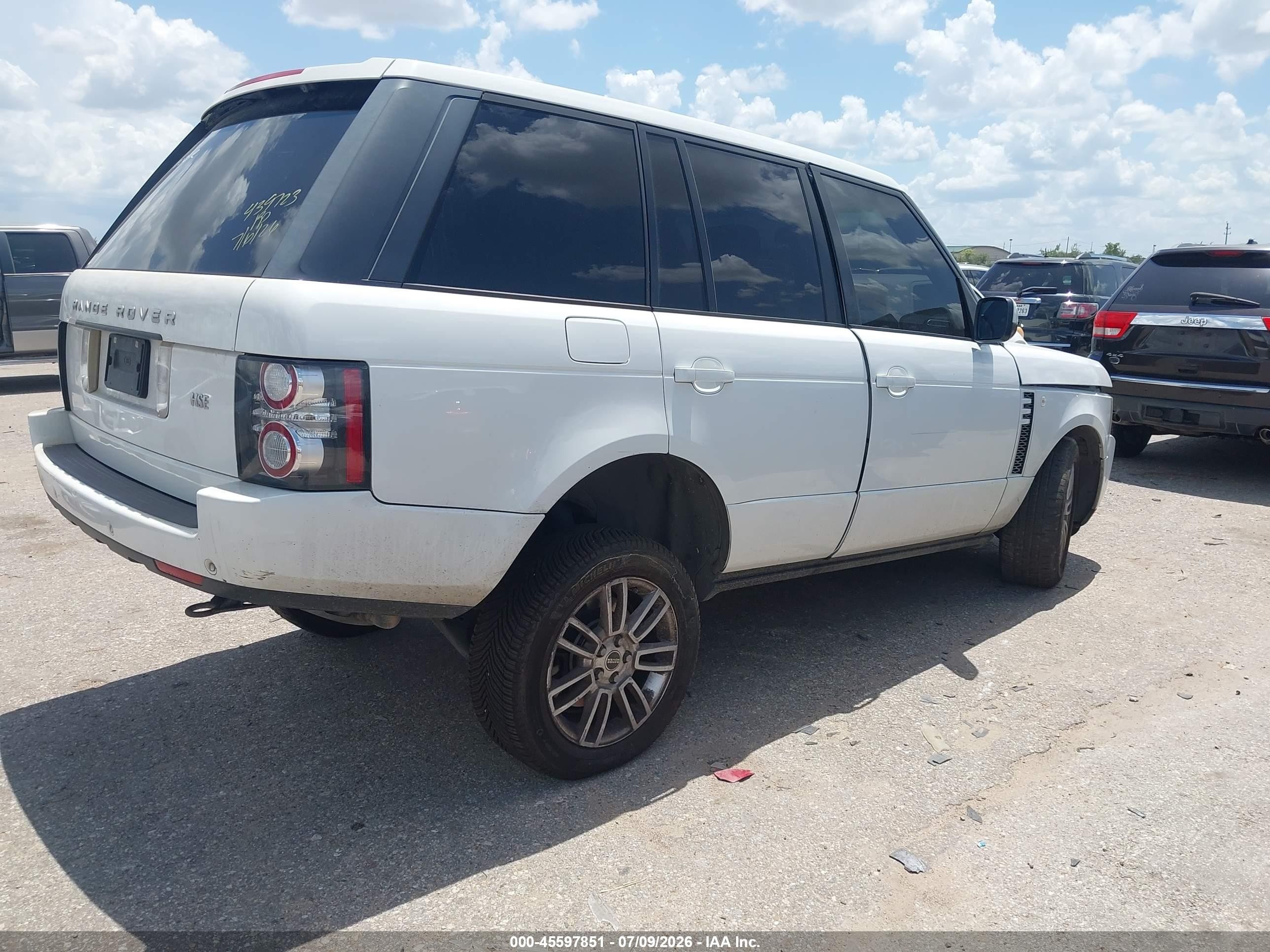 2012 Land Rover Range Rover Hse White vin: SALME1D43CA390234