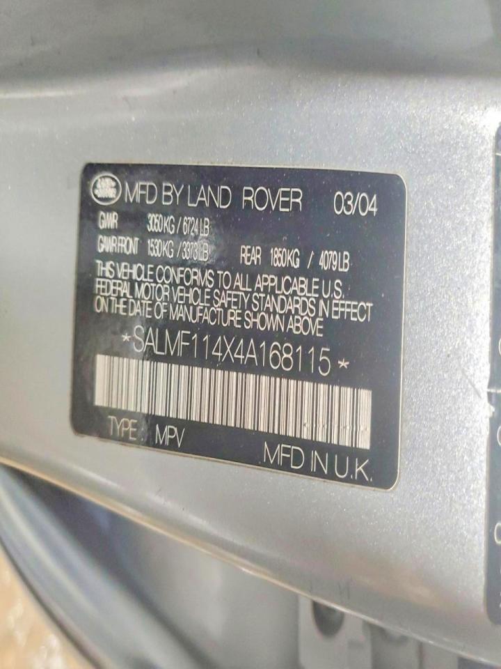 2004 Land Rover Range Rover Hse Silver vin: SALMF114X4A168115