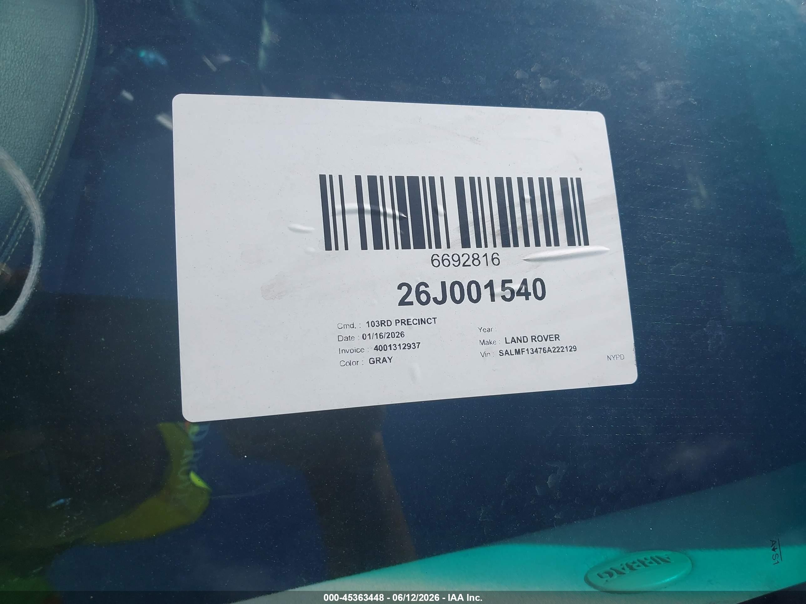 2006 Land Rover Range Rover Supercharged Серый vin: SALMF13476A222129