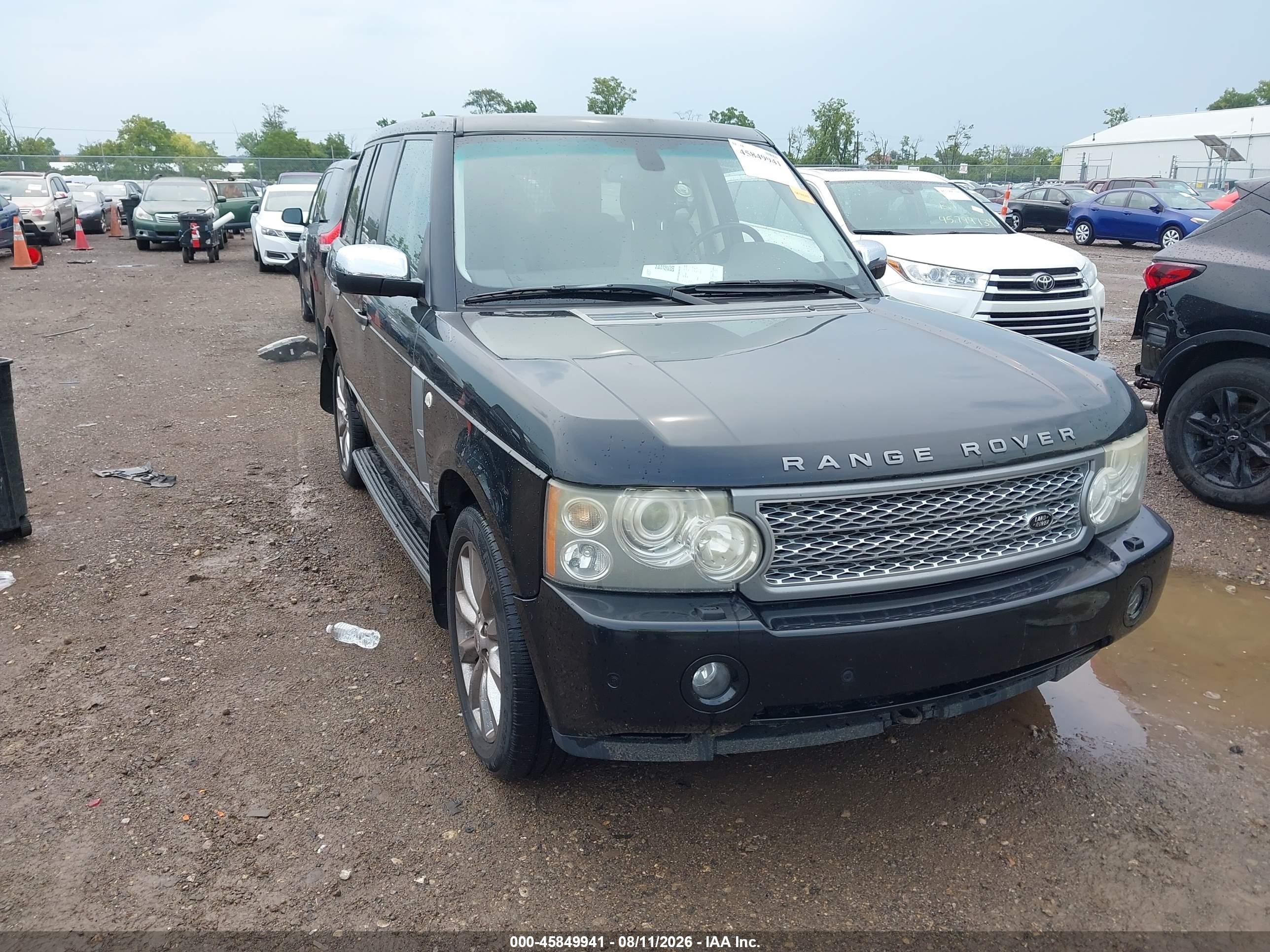 2008 Land Rover Range Rover Supercharged Черный vin: SALMF13478A295147