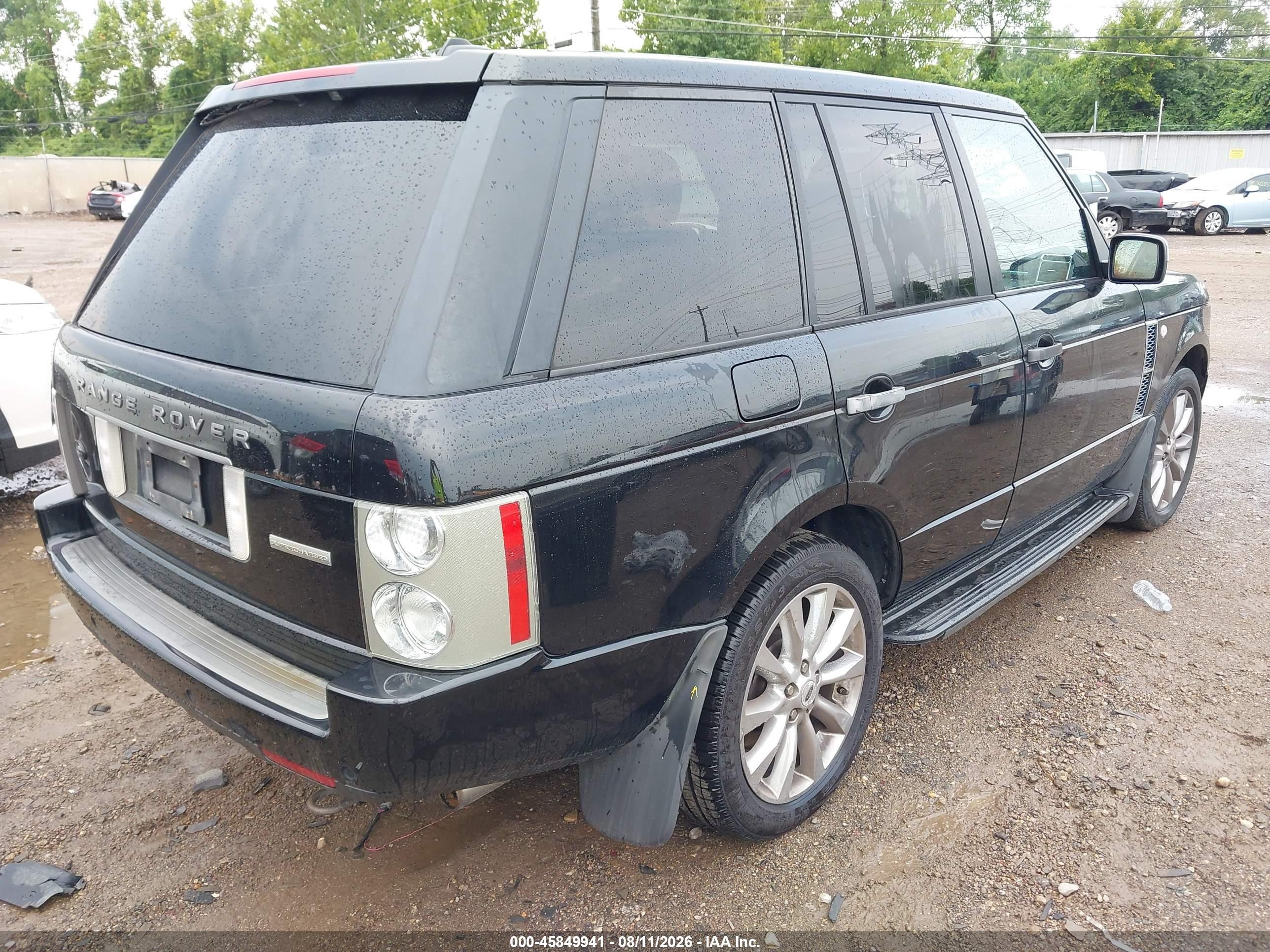 2008 Land Rover Range Rover Supercharged Черный vin: SALMF13478A295147