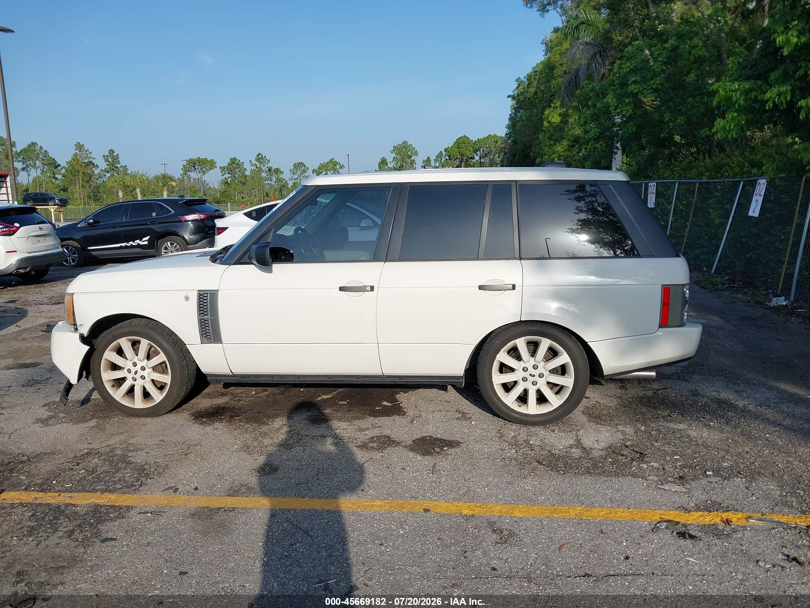2008 Land Rover Range Rover Supercharged White vin: SALMF134X8A267651