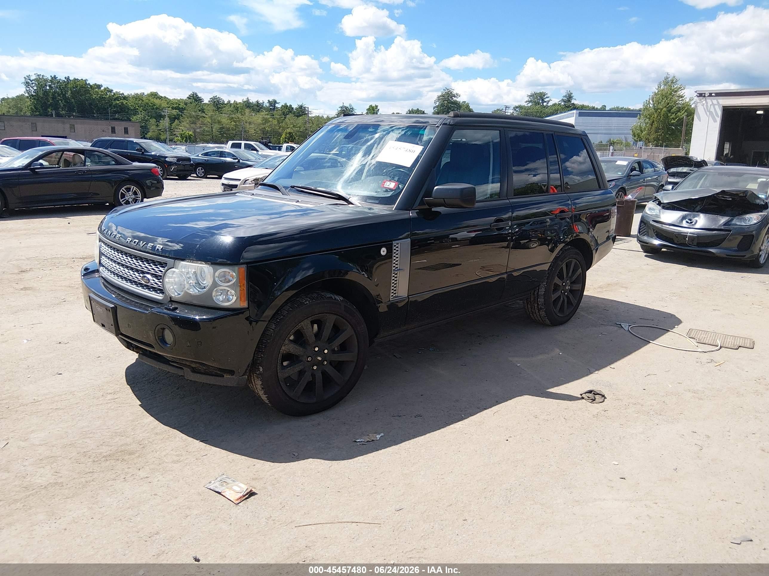 2008 Land Rover Range Rover Supercharged Black vin: SALMF134X8A276589
