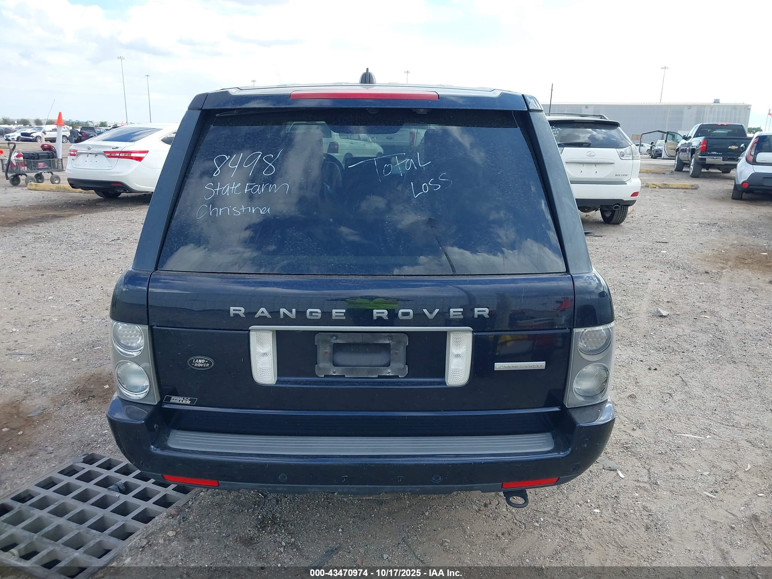 2008 Land Rover Range Rover Supercharged Black vin: SALMF134X8A292937
