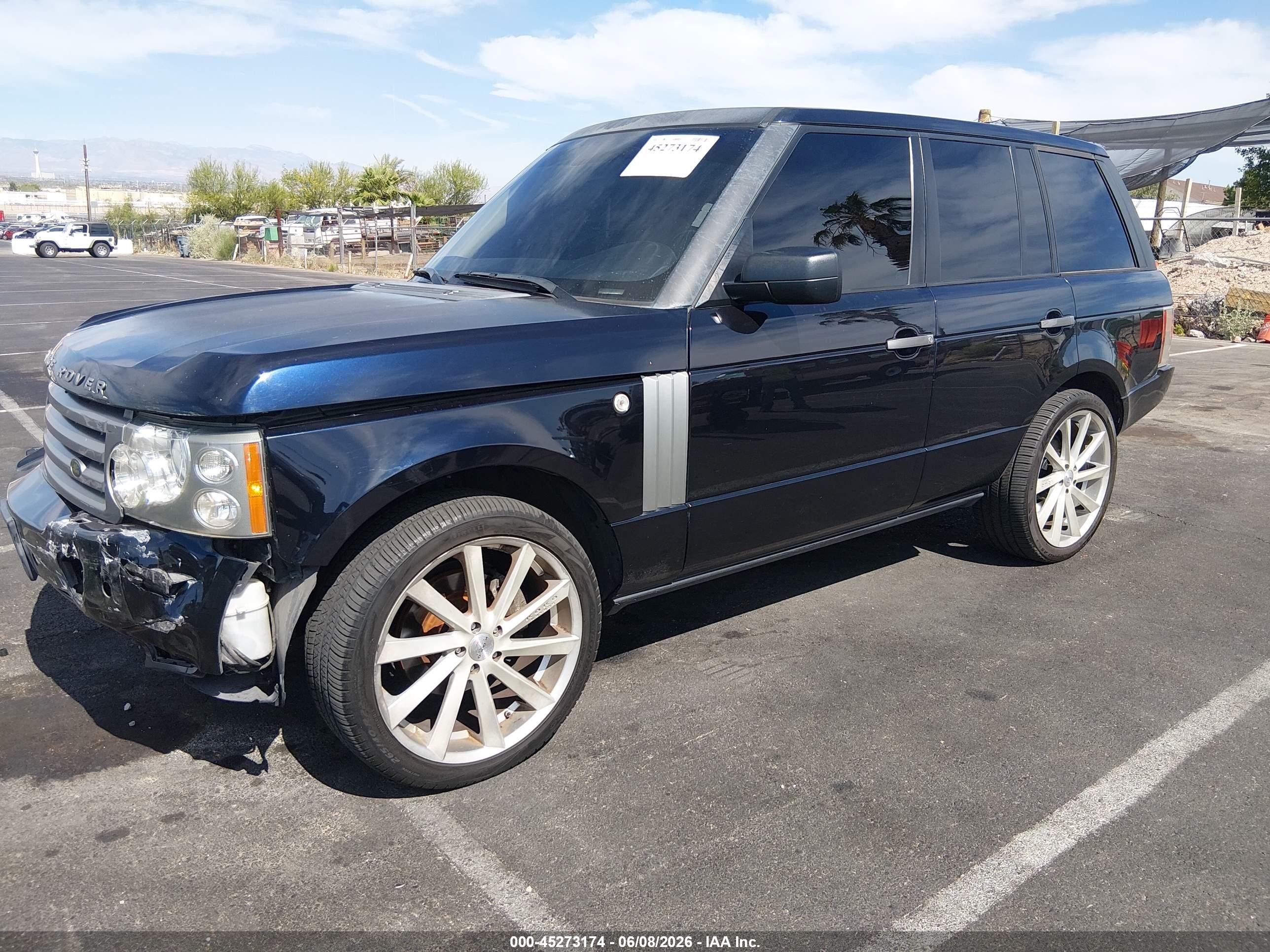2008 Land Rover Range Rover Hse Blue vin: SALMF15438A288077