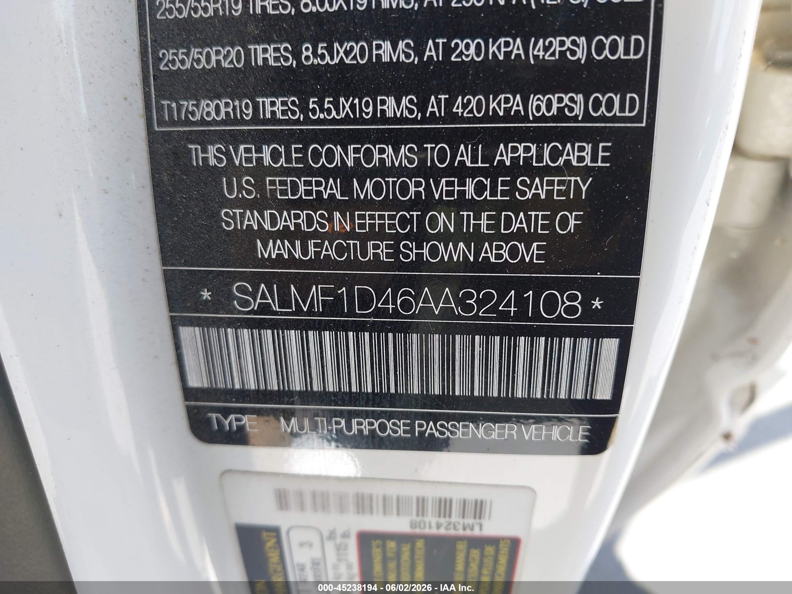 2010 Land Rover Range Rover Hse Белый vin: SALMF1D46AA324108