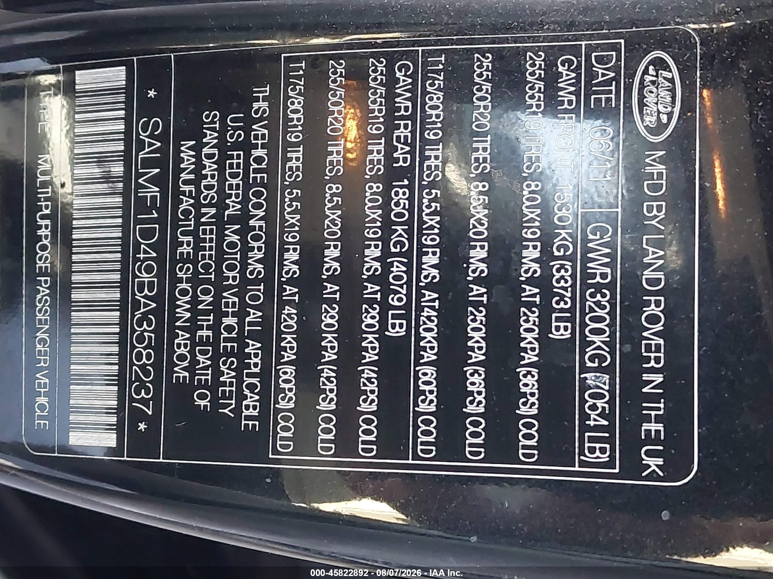 2011 Land Rover Range Rover Hse Black vin: SALMF1D49BA358237