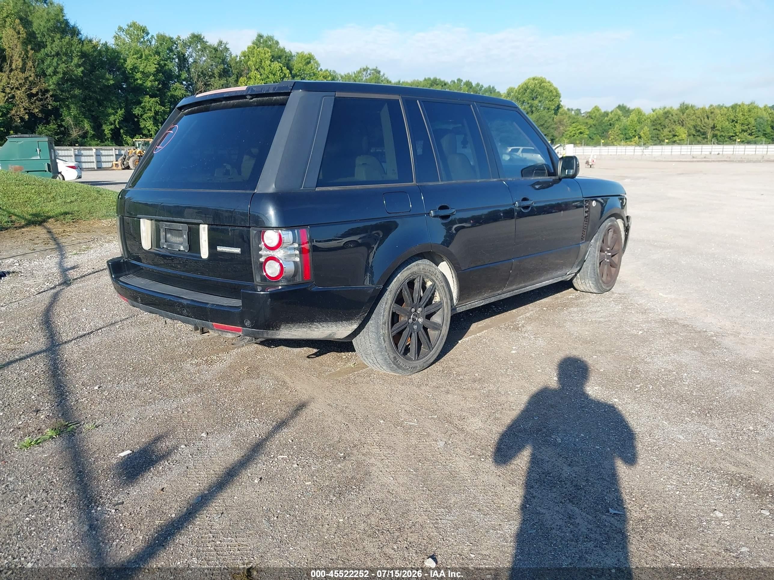 2012 Land Rover Range Rover Supercharged Черный vin: SALMF1E46CA369907