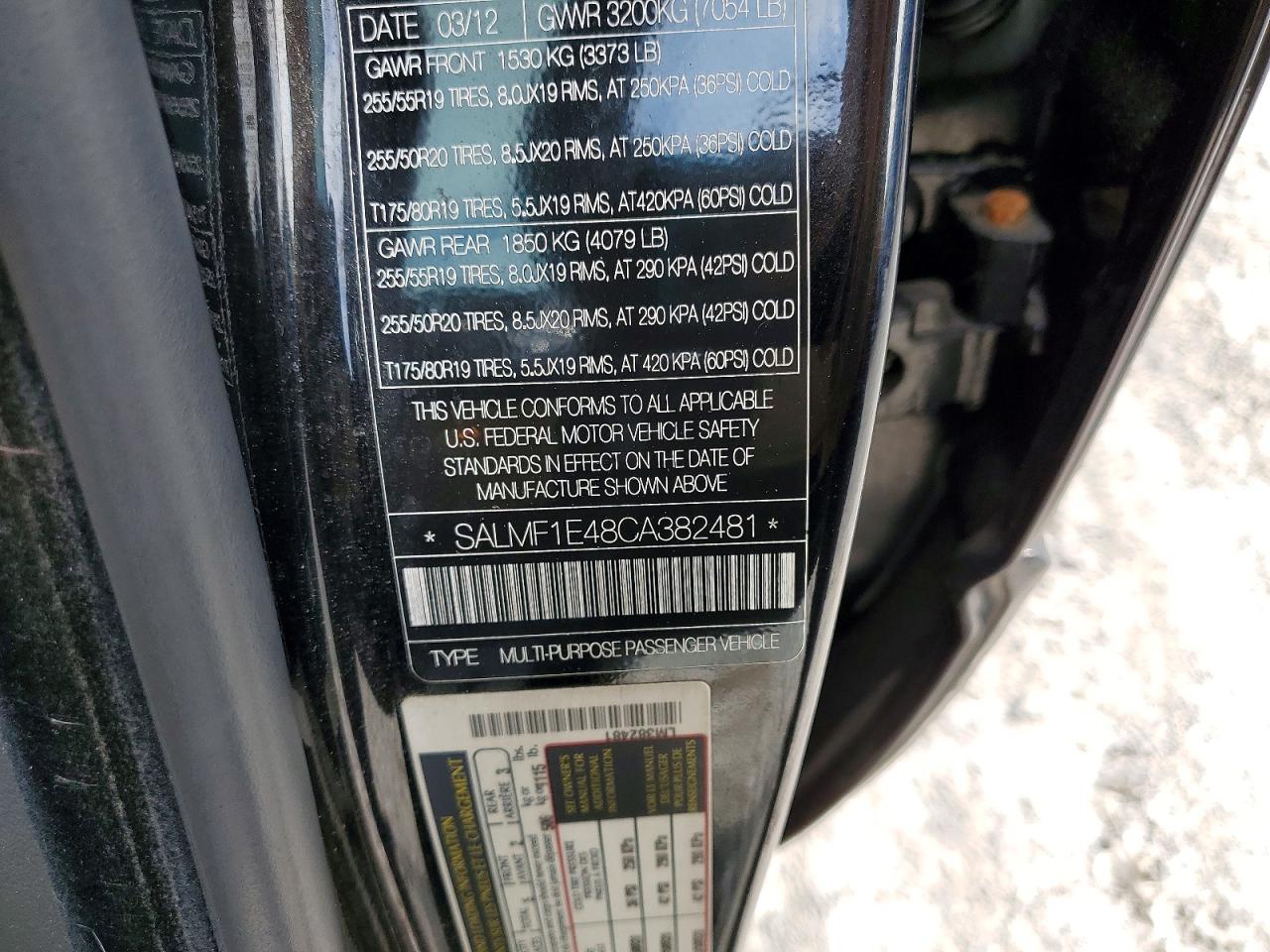 2012 Land Rover Range Rover Hse Luxury Black vin: SALMF1E48CA382481
