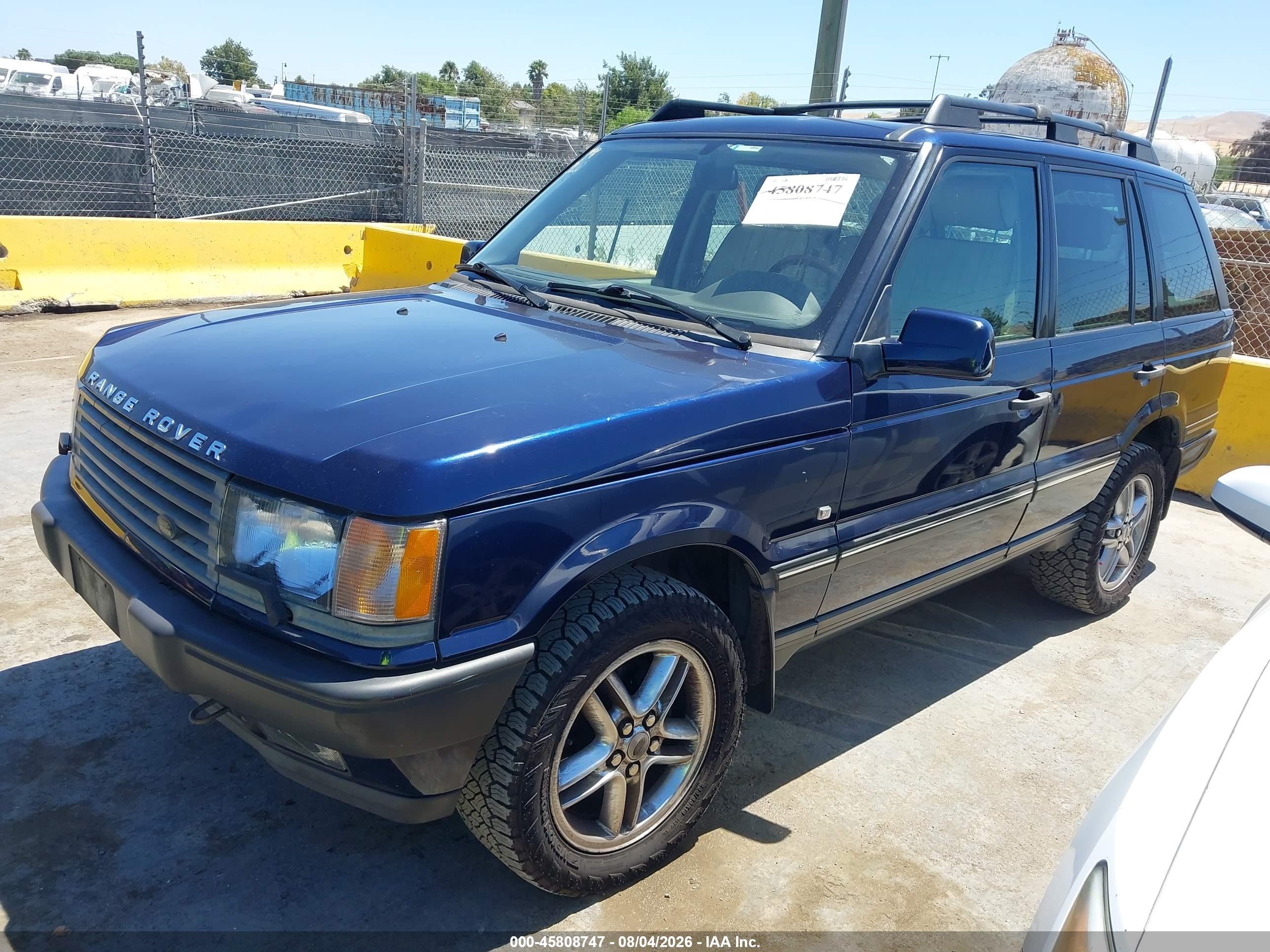 2002 Land Rover Range Rover 4.6 Hse Blue vin: SALPM16432A462688