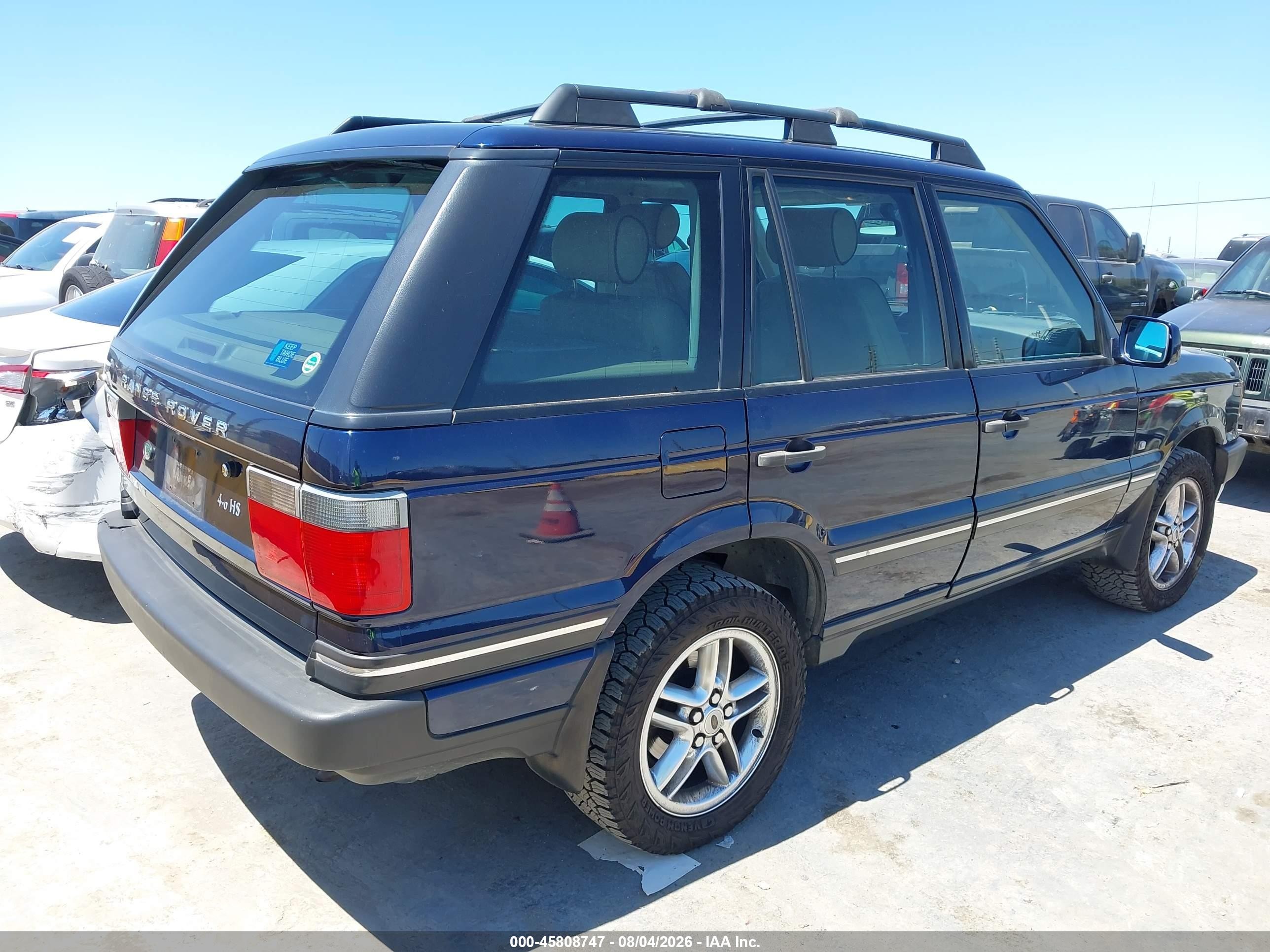 2002 Land Rover Range Rover 4.6 Hse Blue vin: SALPM16432A462688