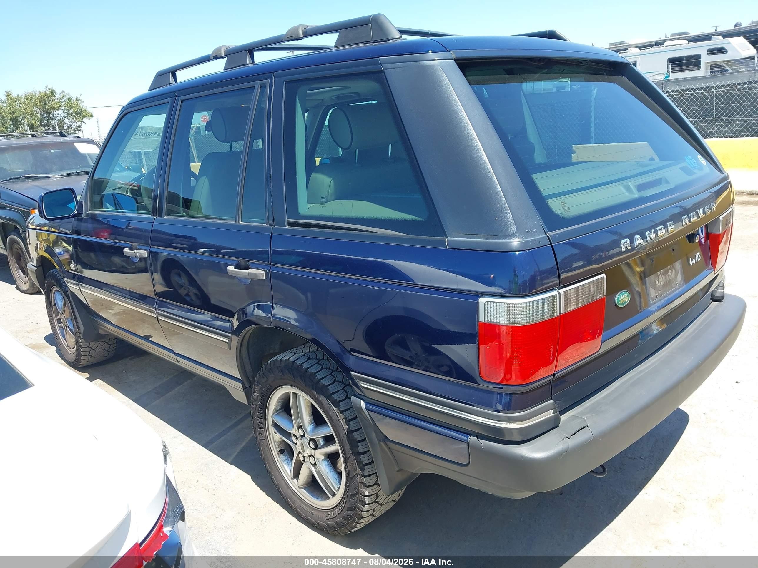 2002 Land Rover Range Rover 4.6 Hse Blue vin: SALPM16432A462688