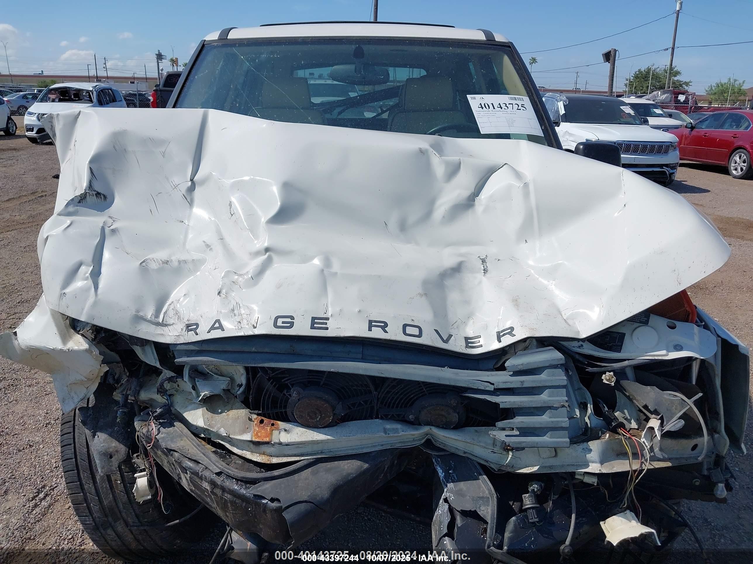 1998 Land Rover Range Rover Hse White vin: SALPV1442WA390856