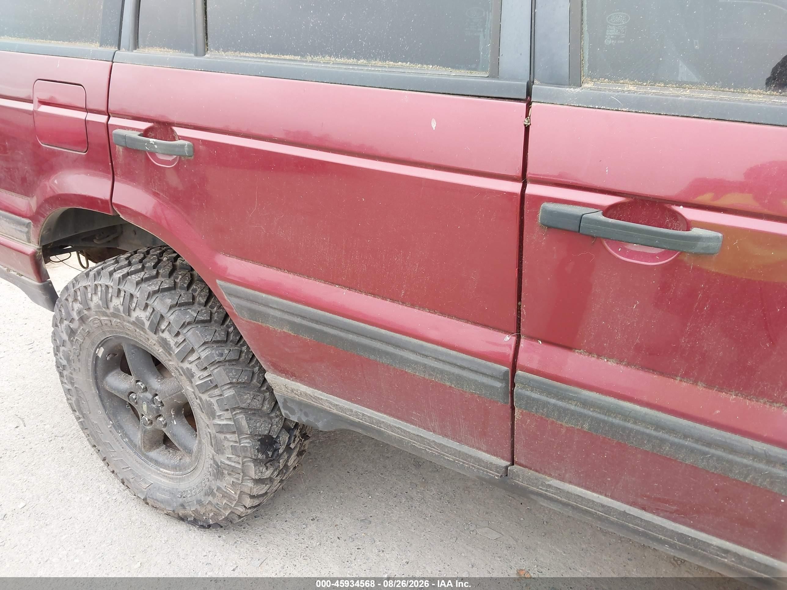 2000 Land Rover Range Rover 4.0 Se Red vin: SALPV1547YA432648