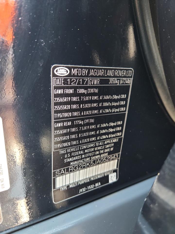 2018 Land Rover Discovery Se Black vin: SALRG2RK5JA052943