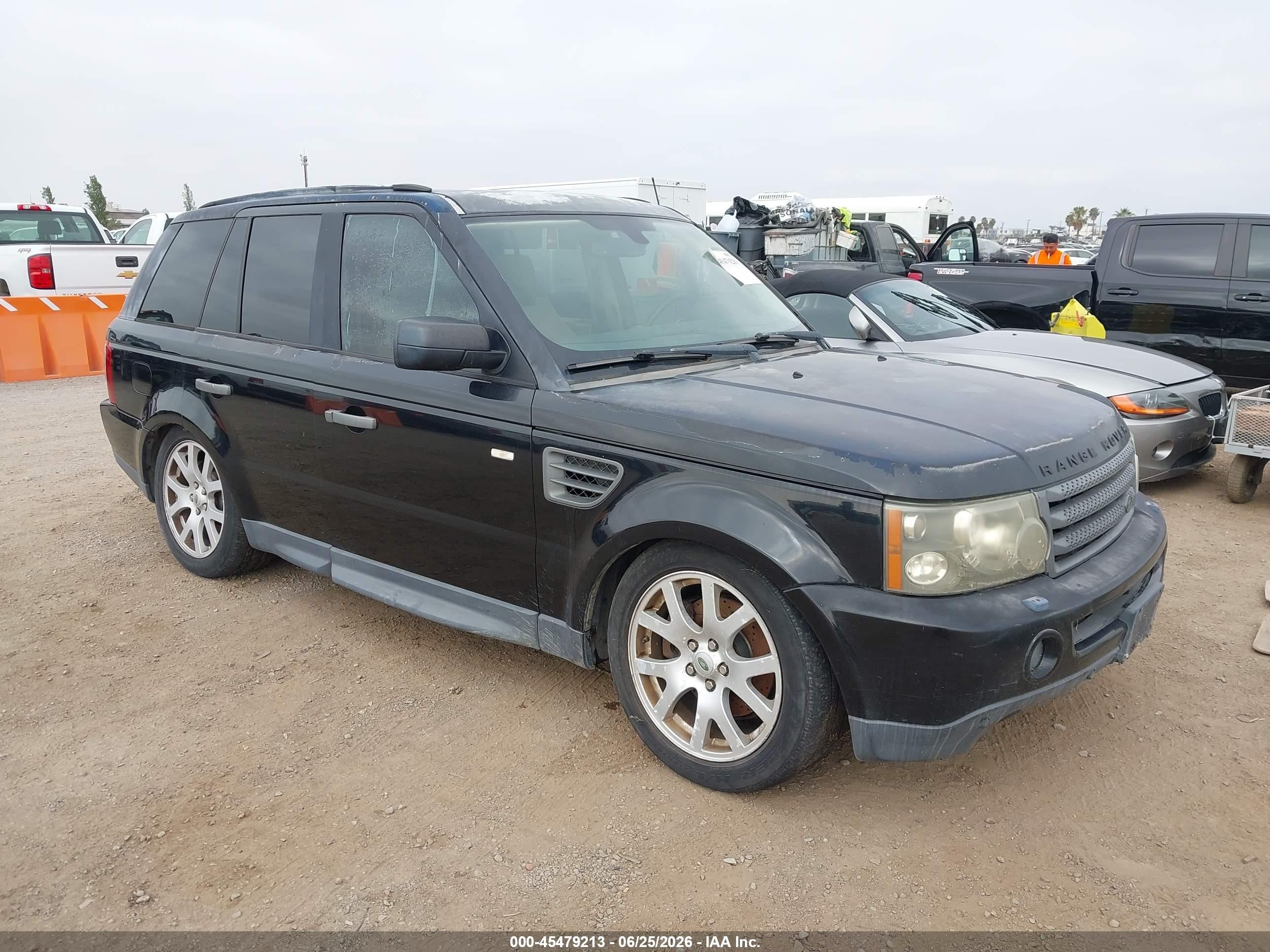 2007 Land Rover Range Rover Sport Hse Black vin: SALSF25457A107640