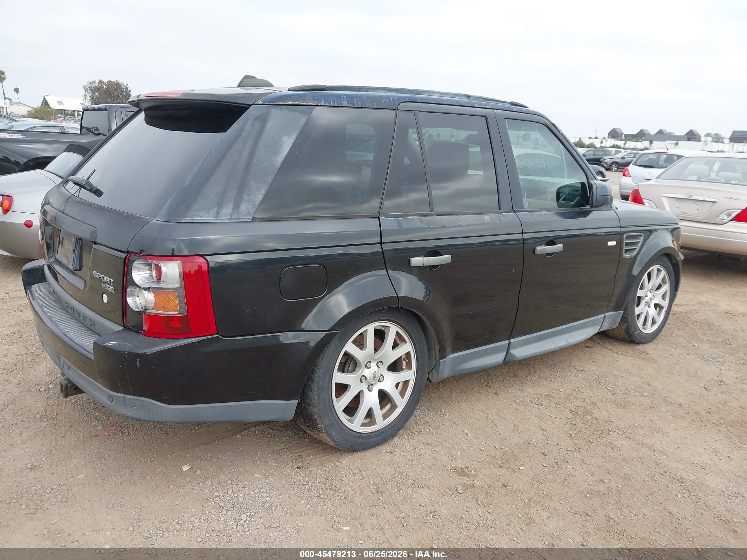 2007 Land Rover Range Rover Sport Hse Black vin: SALSF25457A107640