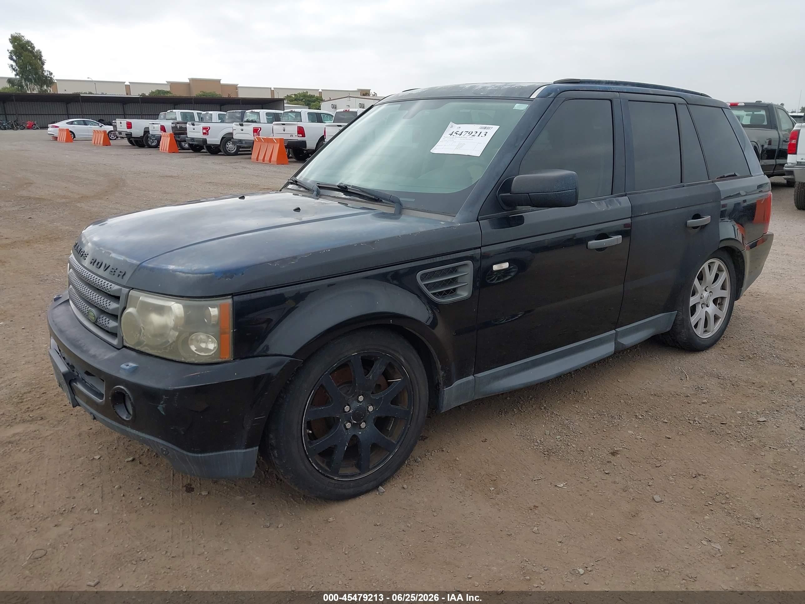 2007 Land Rover Range Rover Sport Hse Black vin: SALSF25457A107640