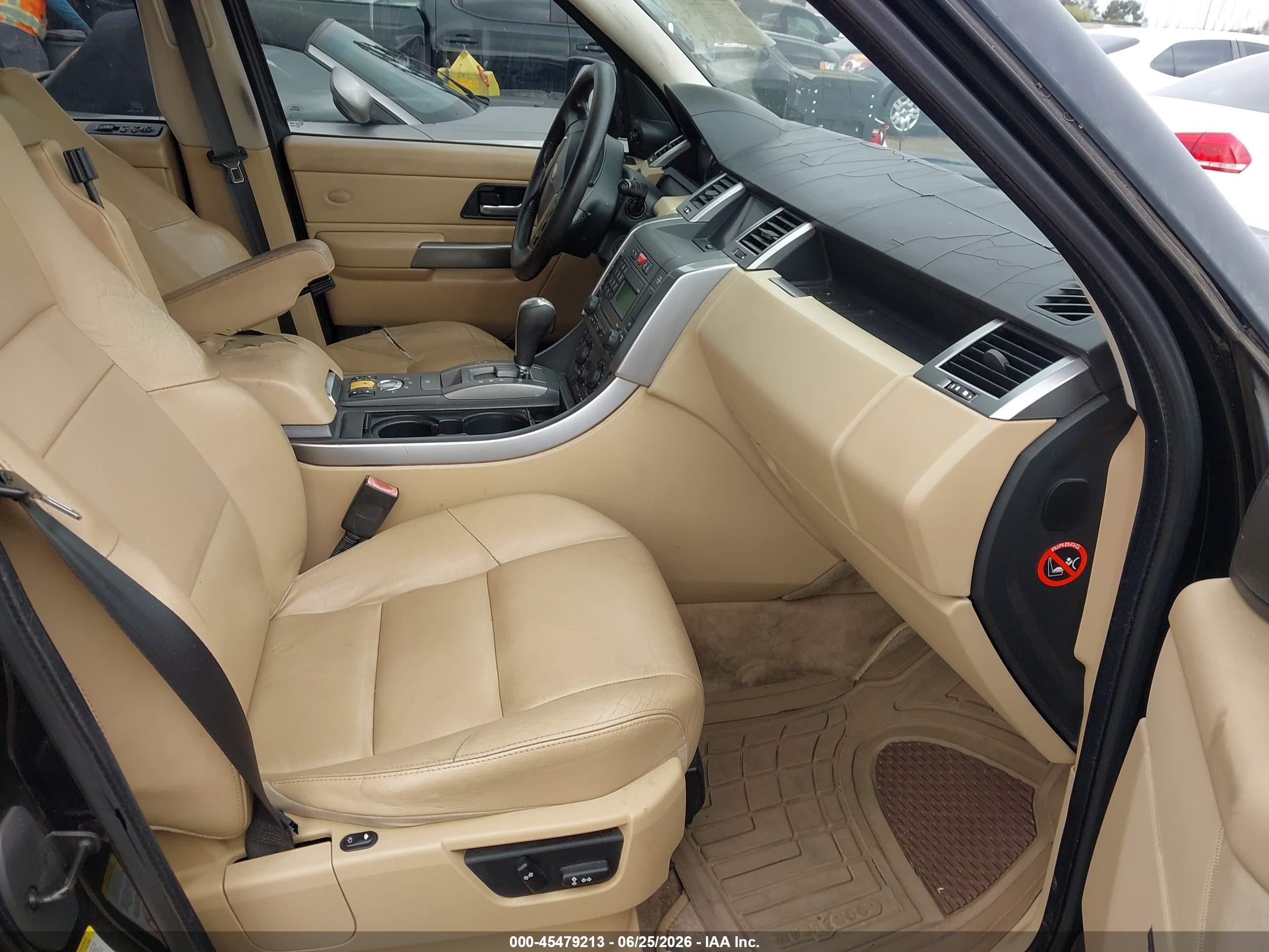 2007 Land Rover Range Rover Sport Hse Black vin: SALSF25457A107640