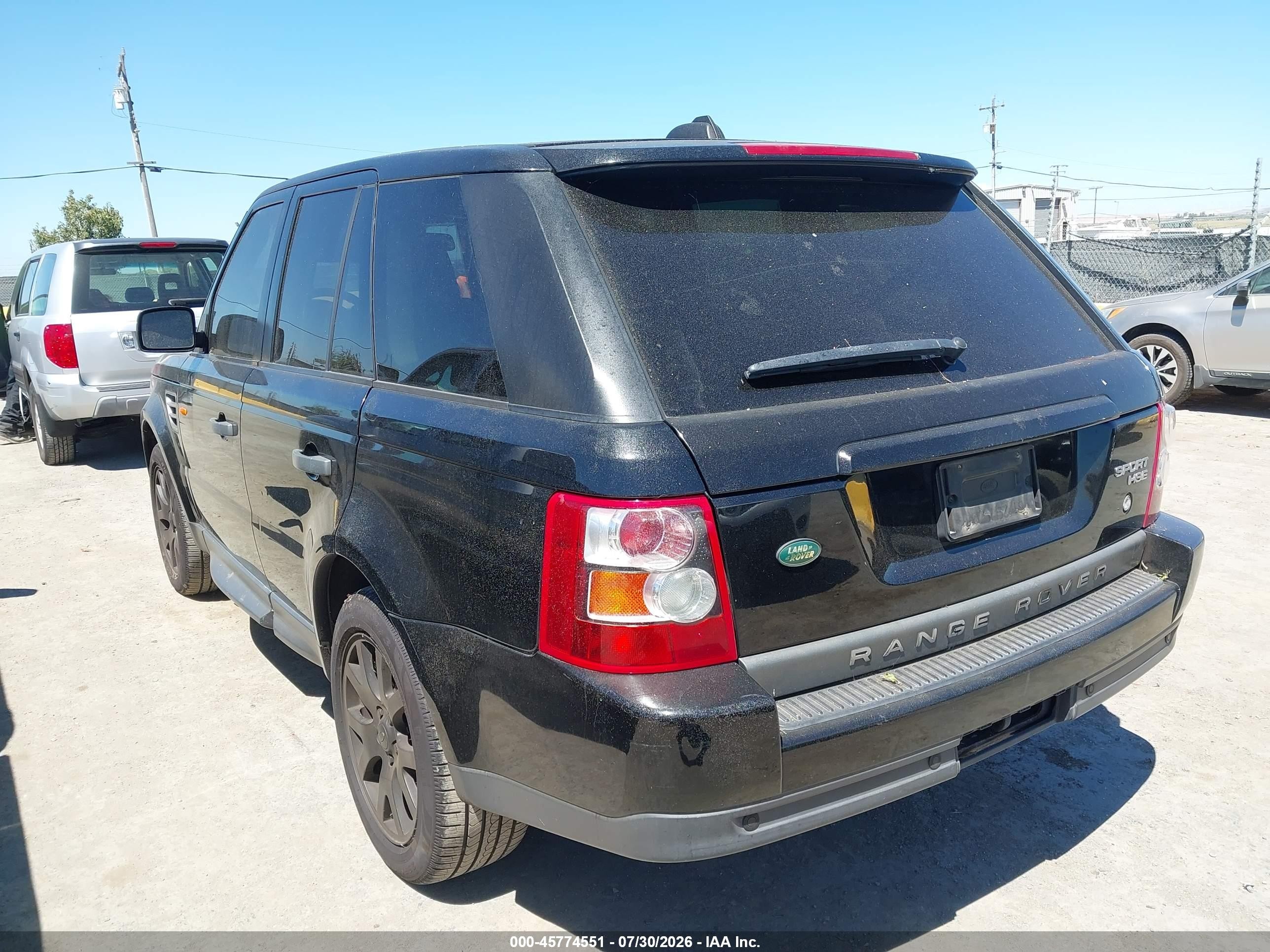 2007 Land Rover Range Rover Sport Hse Black vin: SALSF25457A119884