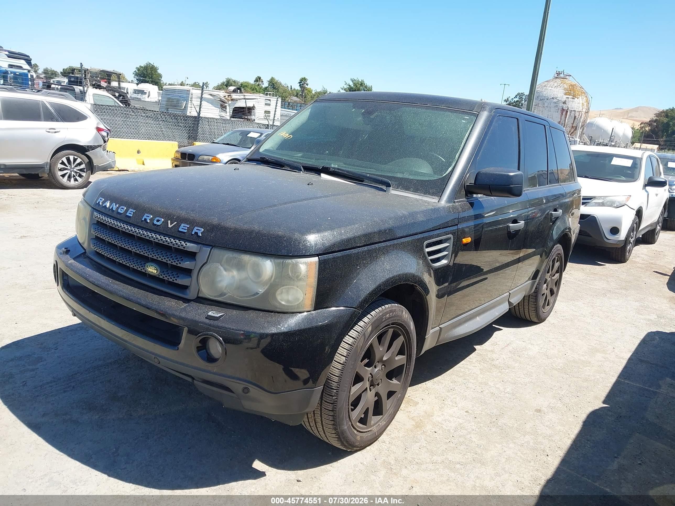 2007 Land Rover Range Rover Sport Hse Black vin: SALSF25457A119884