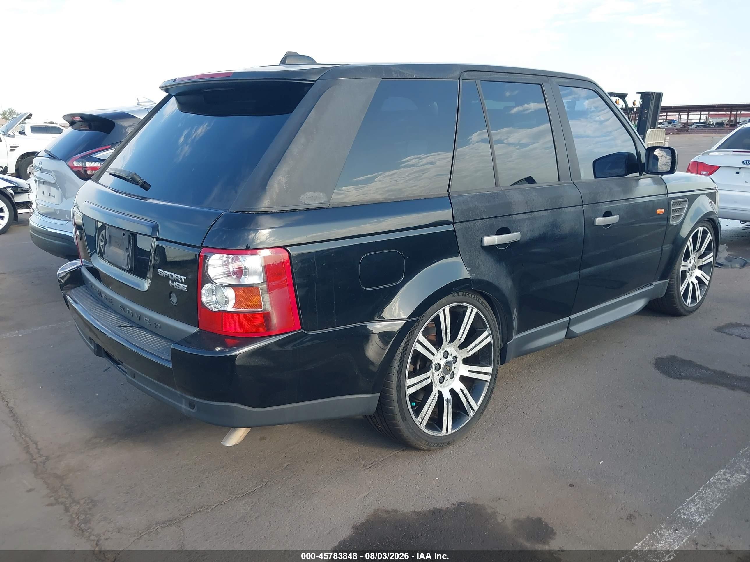 2008 Land Rover Range Rover Sport Hse Black vin: SALSF25478A176797