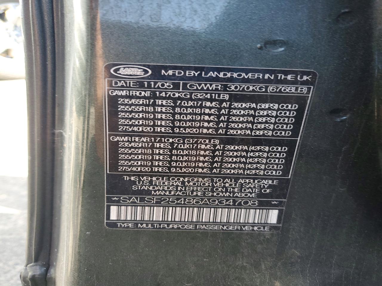 2006 Land Rover Range Rover Sport Hse Green vin: SALSF25486A934708