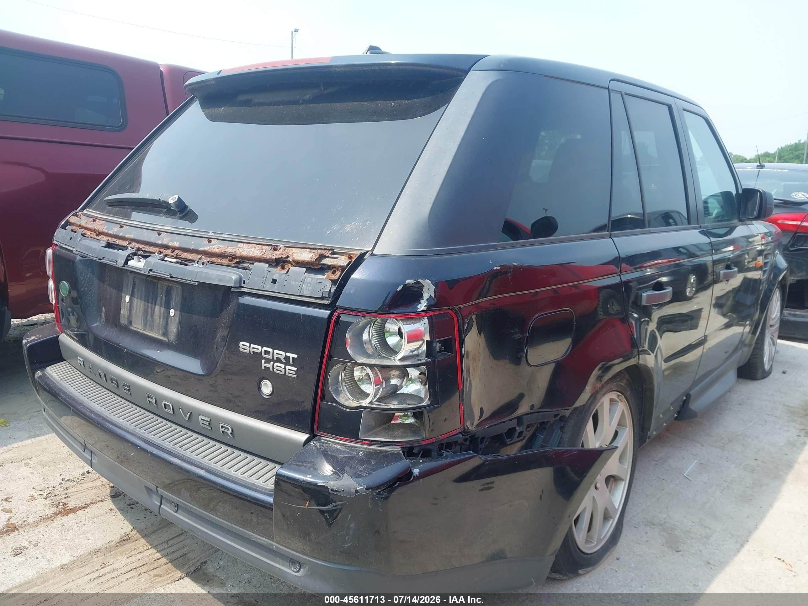 2008 Land Rover Range Rover Sport Hse Черный vin: SALSF25498A169978