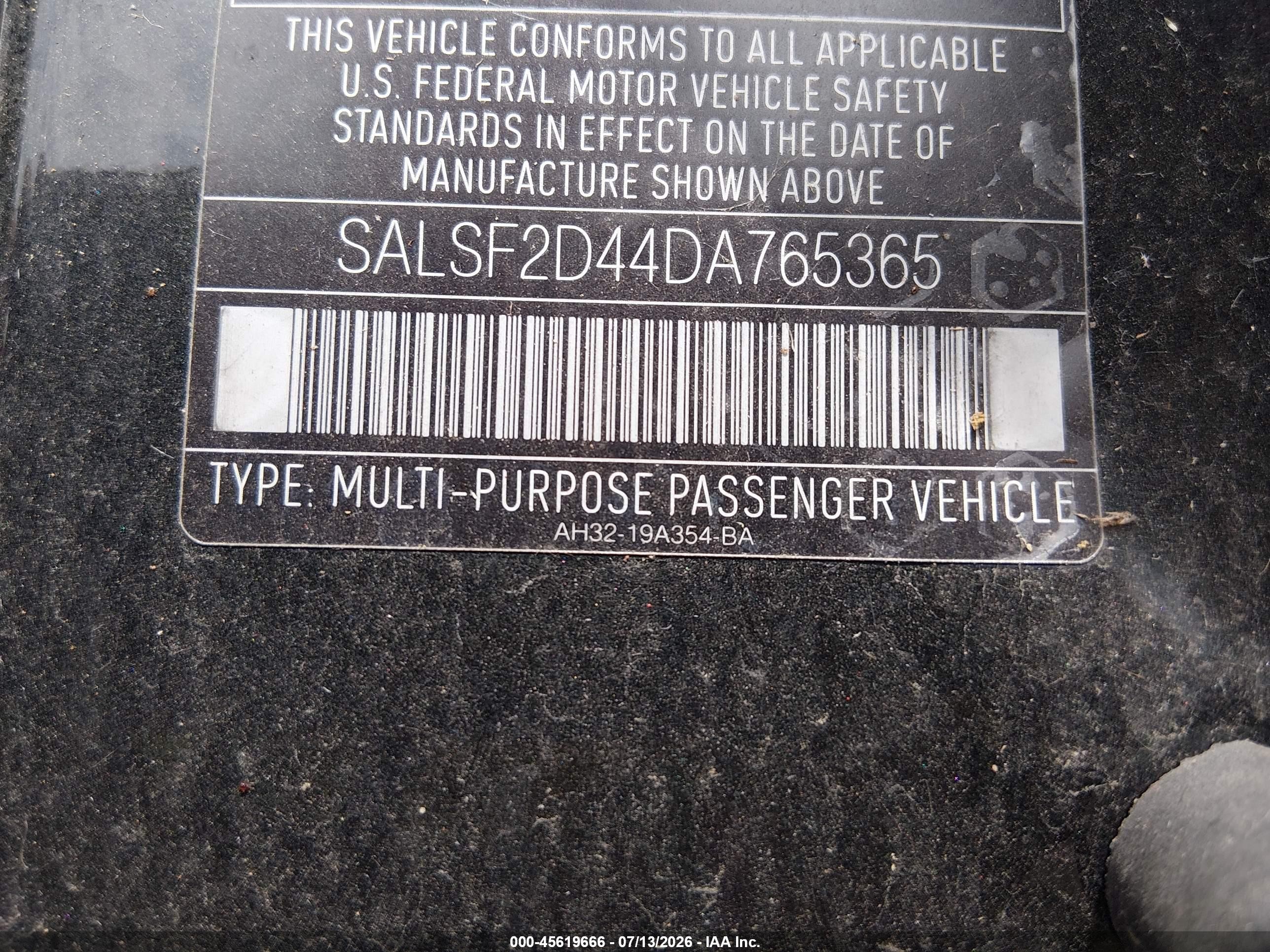 2013 Land Rover Range Rover Sport Hse Black vin: SALSF2D44DA765365