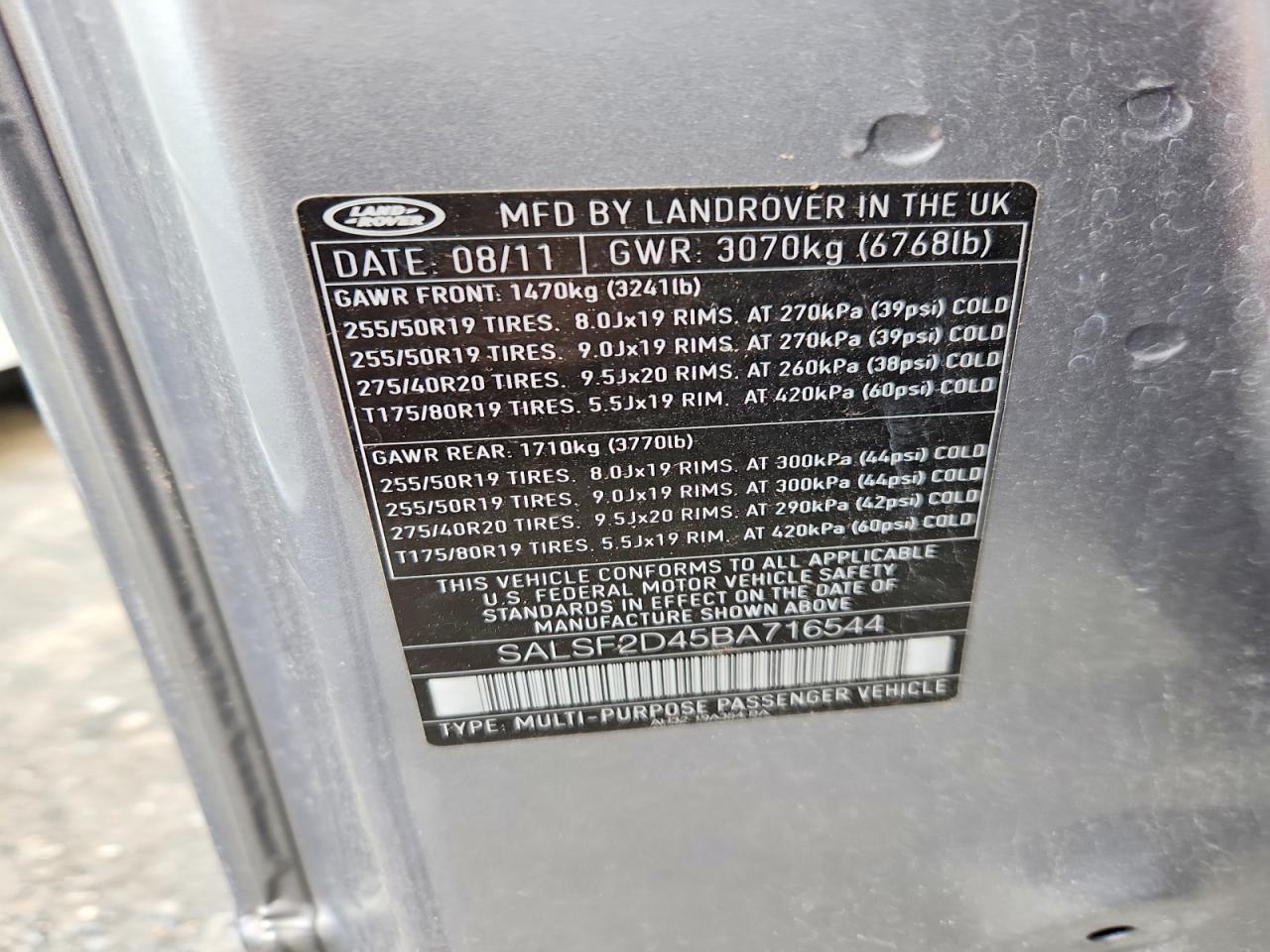 2011 Land Rover Range Rover Sport Hse Серебряный vin: SALSF2D45BA716544