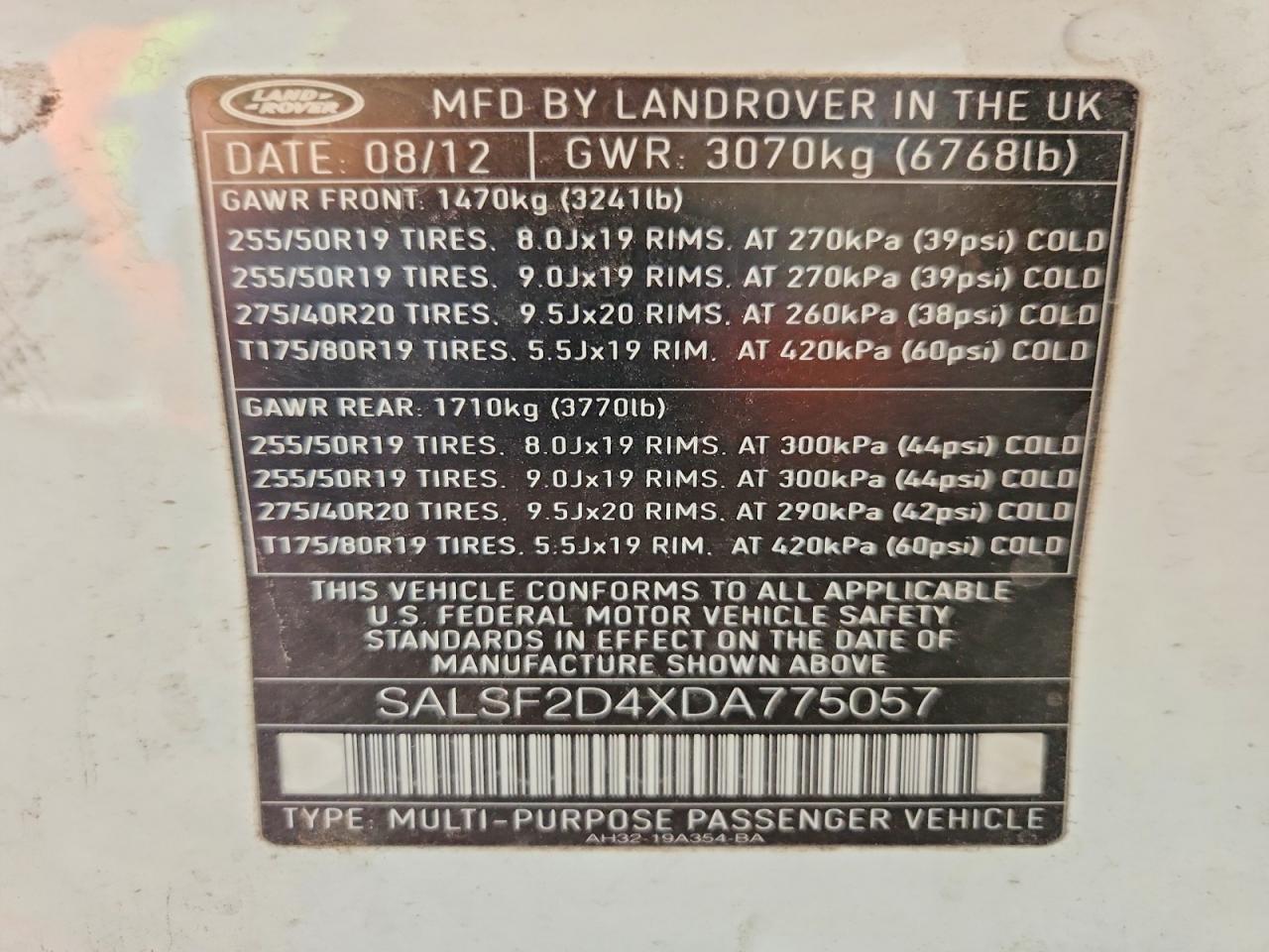 2013 Land Rover Range Rover Sport Hse Белый vin: SALSF2D4XDA775057