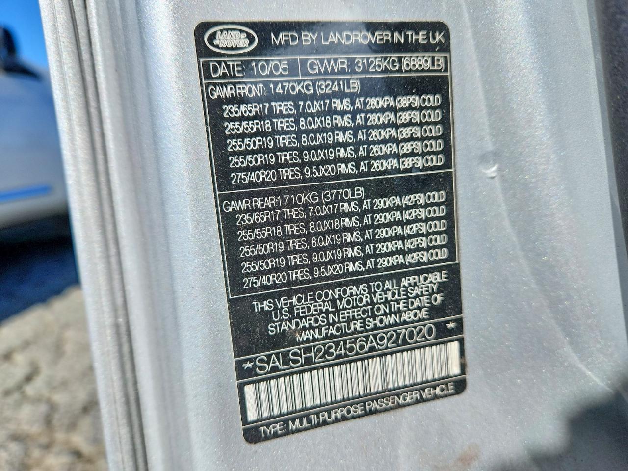 2006 Land Rover Range Rover Sport Supercharged Silver vin: SALSH23456A927020
