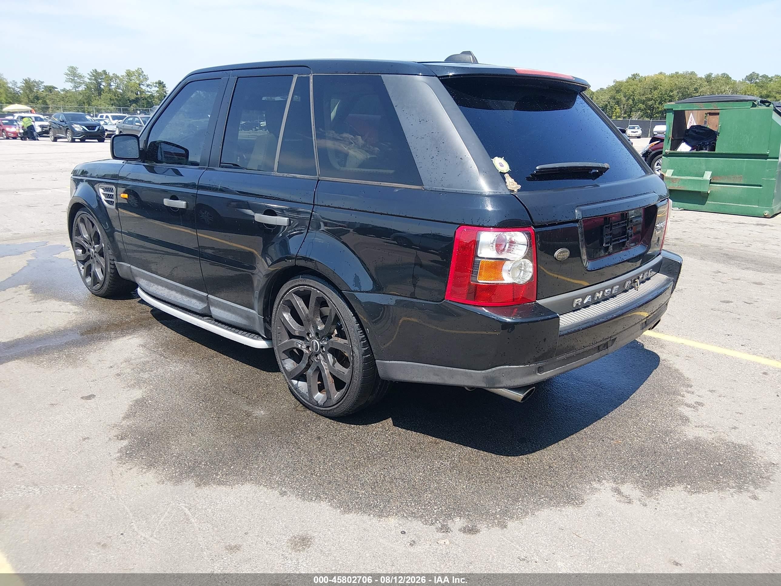 2008 Land Rover Range Rover Sport Supercharged Black vin: SALSH23478A147698