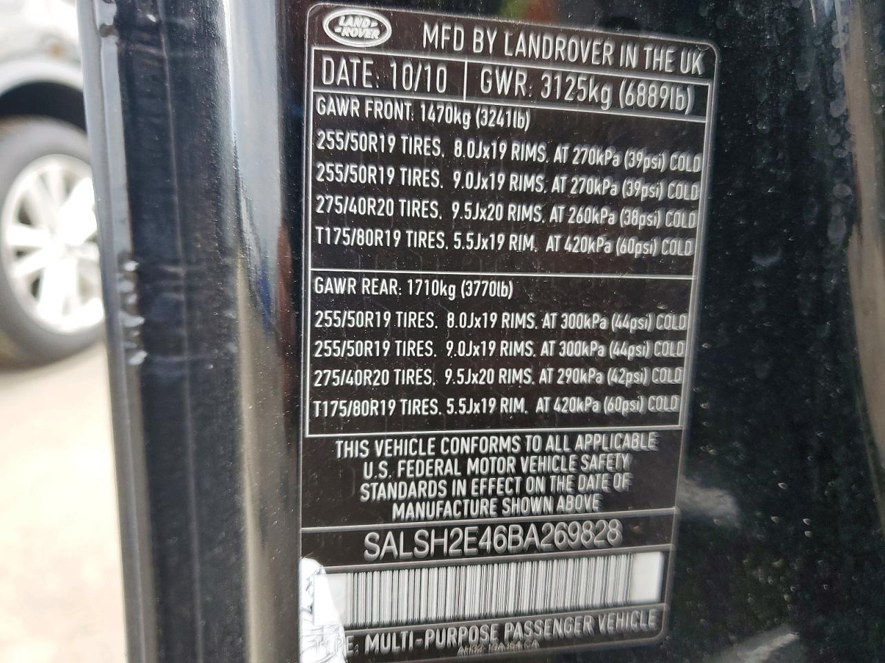 2012 Land Rover Rangerover Black vin: SALSH2E46BA269828