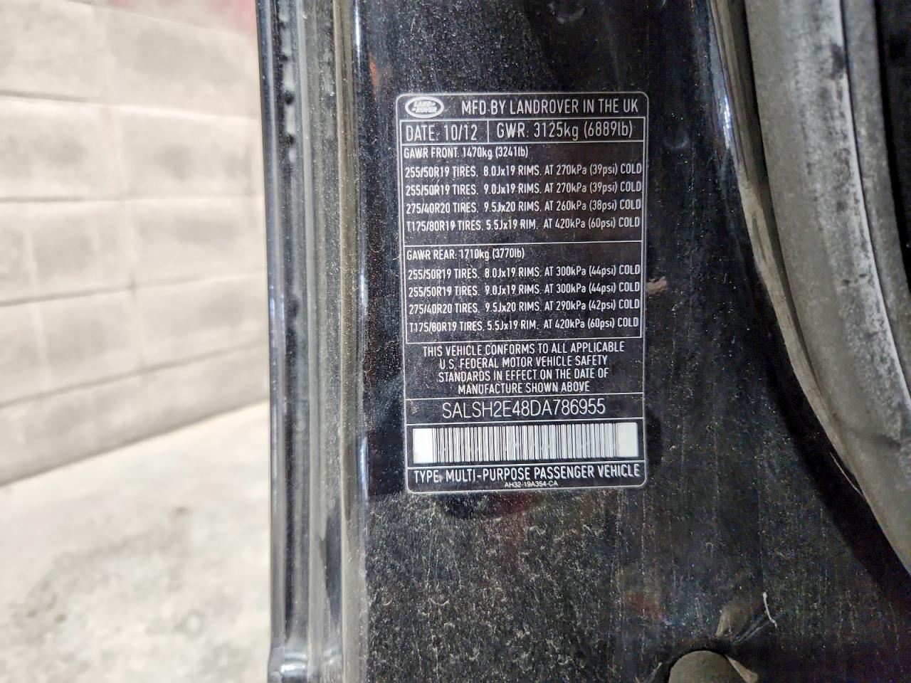 2013 Land Rover Range Rover Sport Sc Черный vin: SALSH2E48DA786955