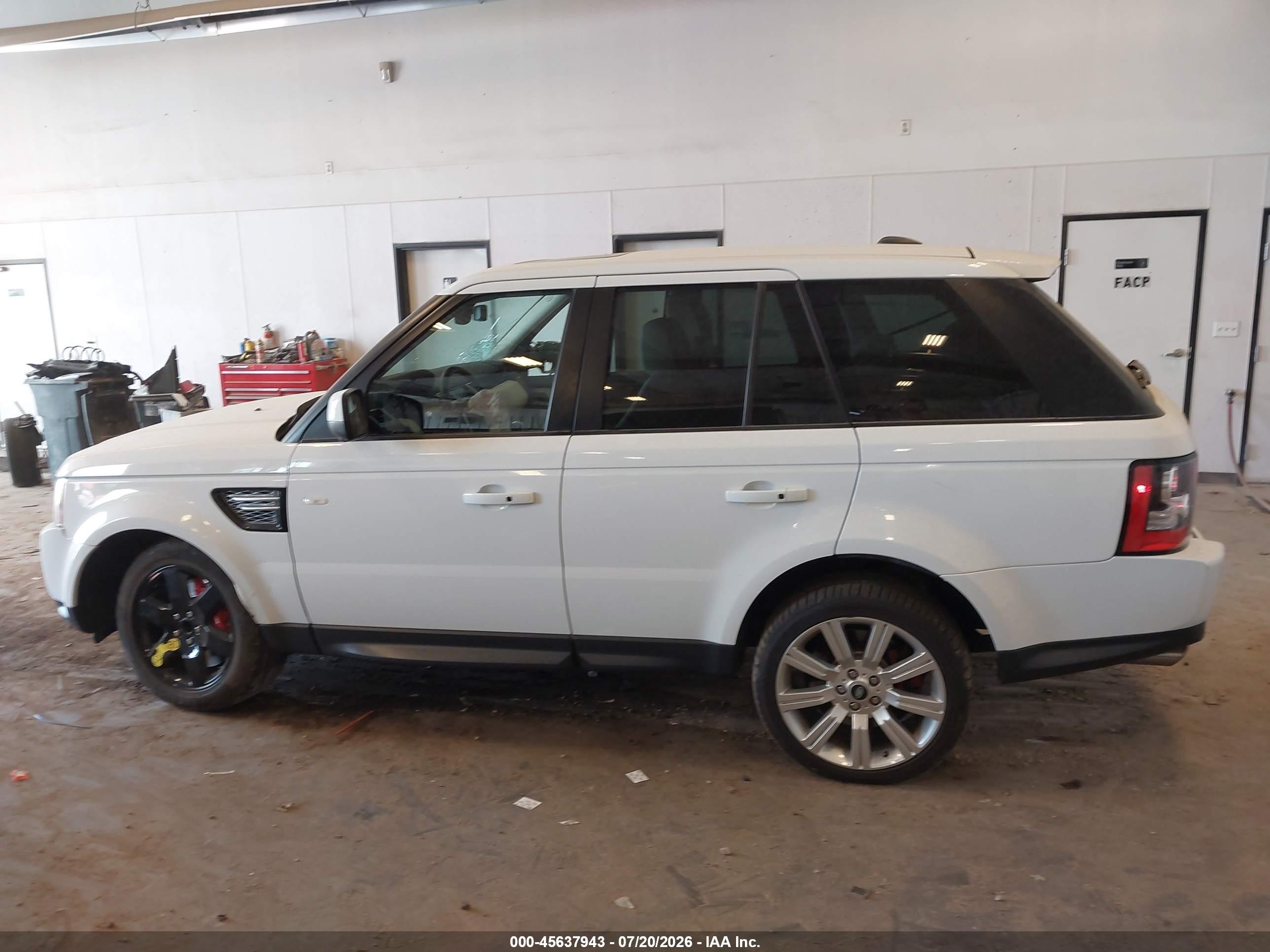 2013 Land Rover Range Rover Sport Supercharged White vin: SALSH2E4XDA778596