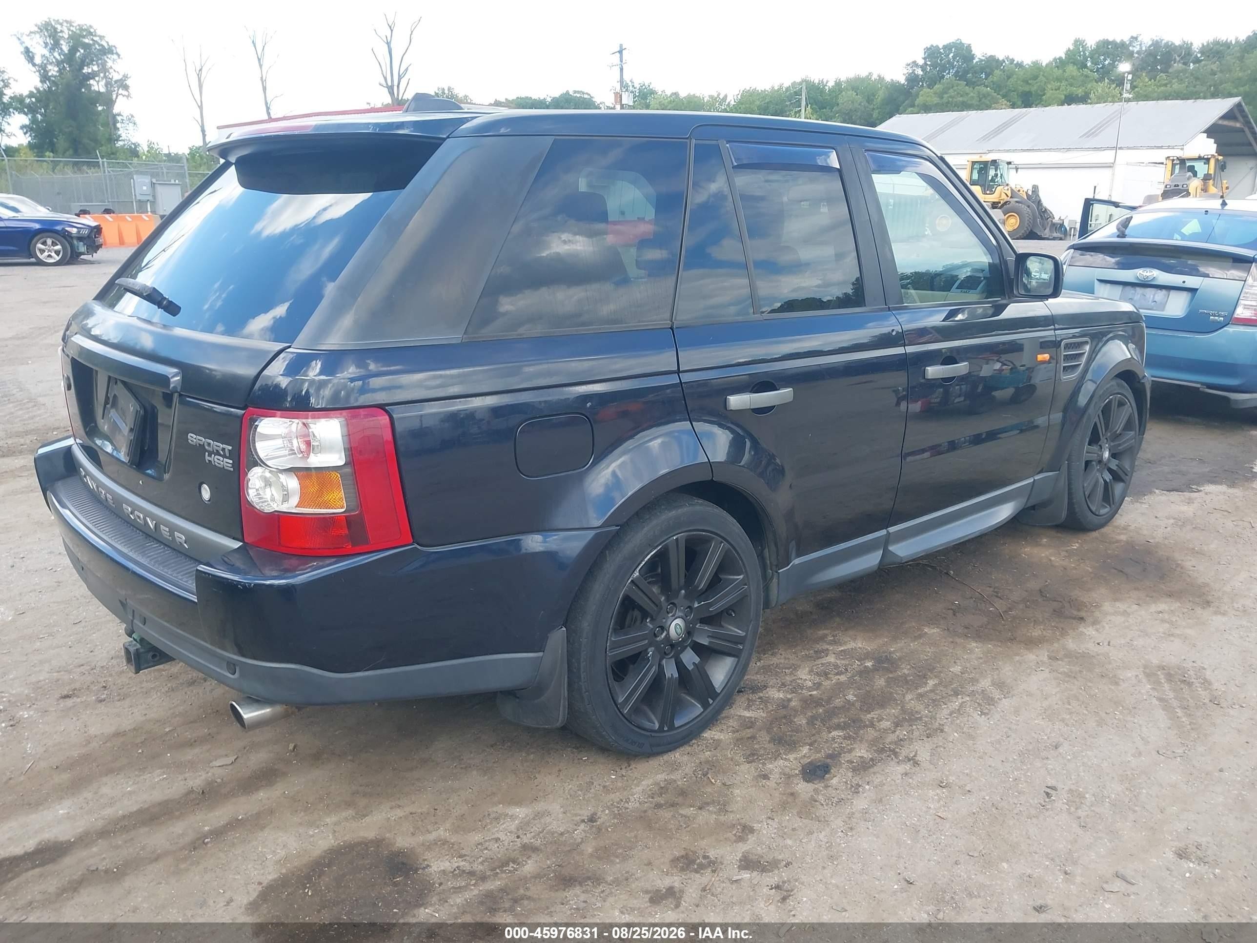 2008 Land Rover Range Rover Sport Hse Black vin: SALSK25438A162097