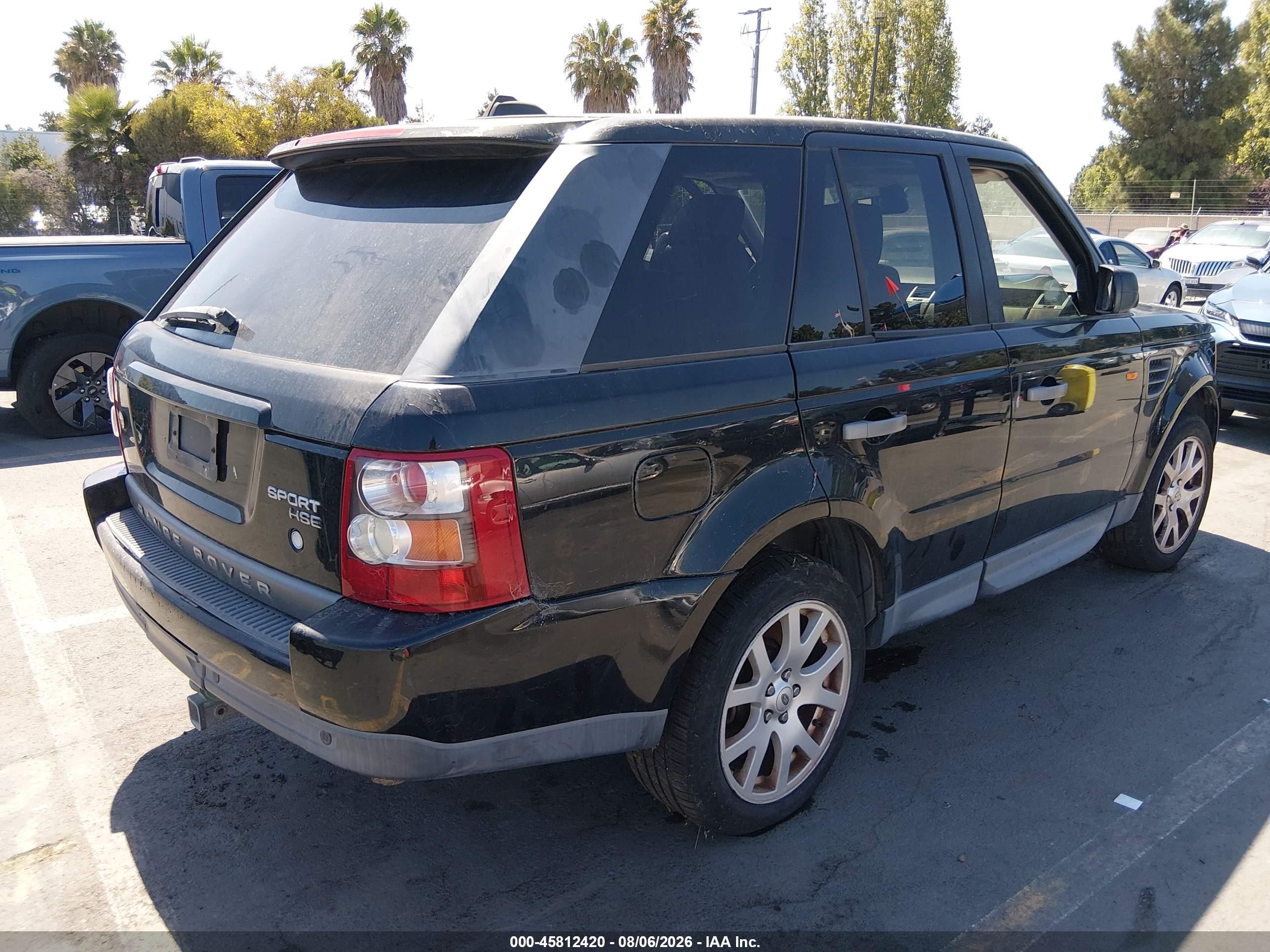 2008 Land Rover Range Rover Sport Hse Black vin: SALSK25448A145437