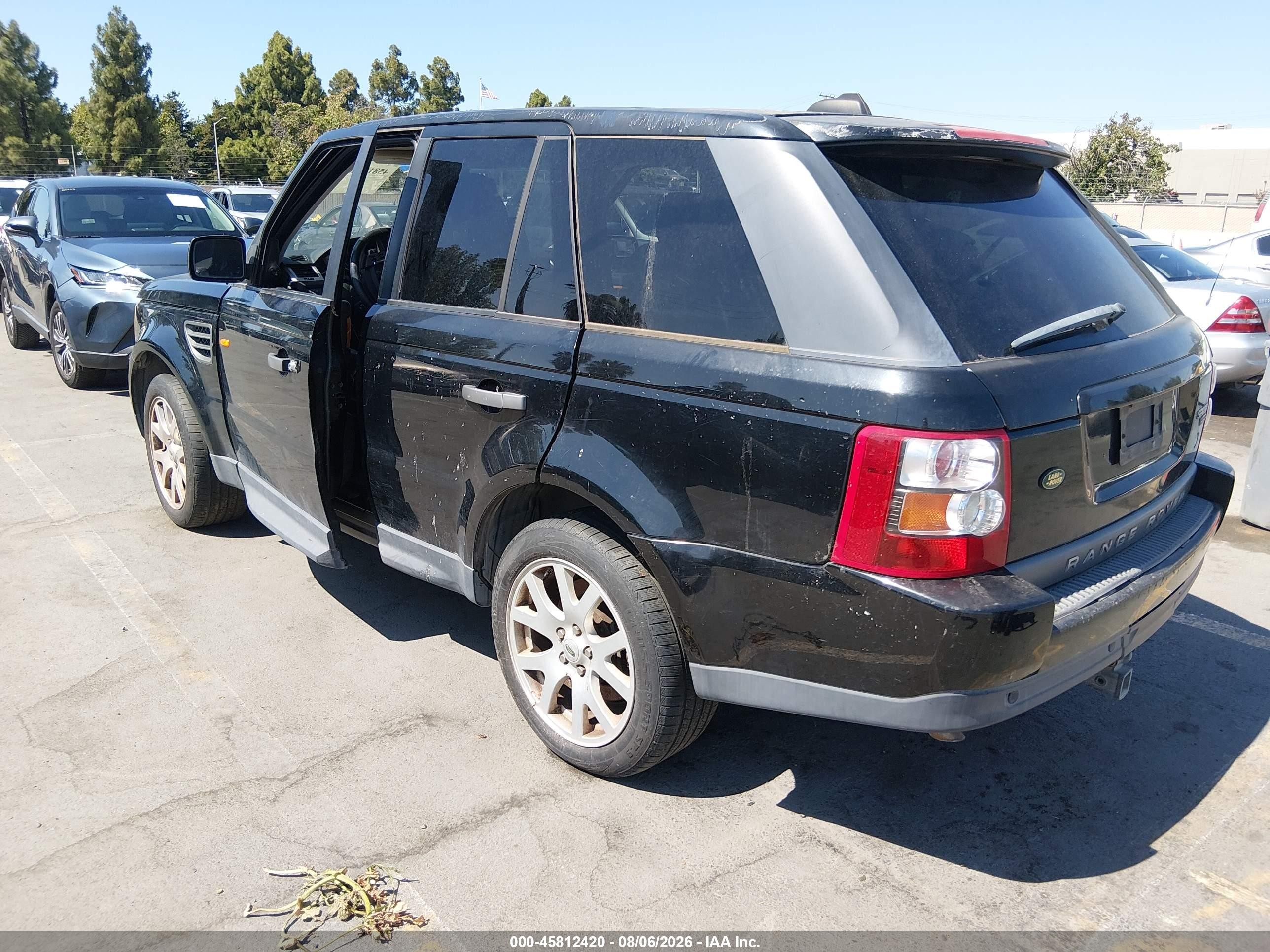 2008 Land Rover Range Rover Sport Hse Black vin: SALSK25448A145437