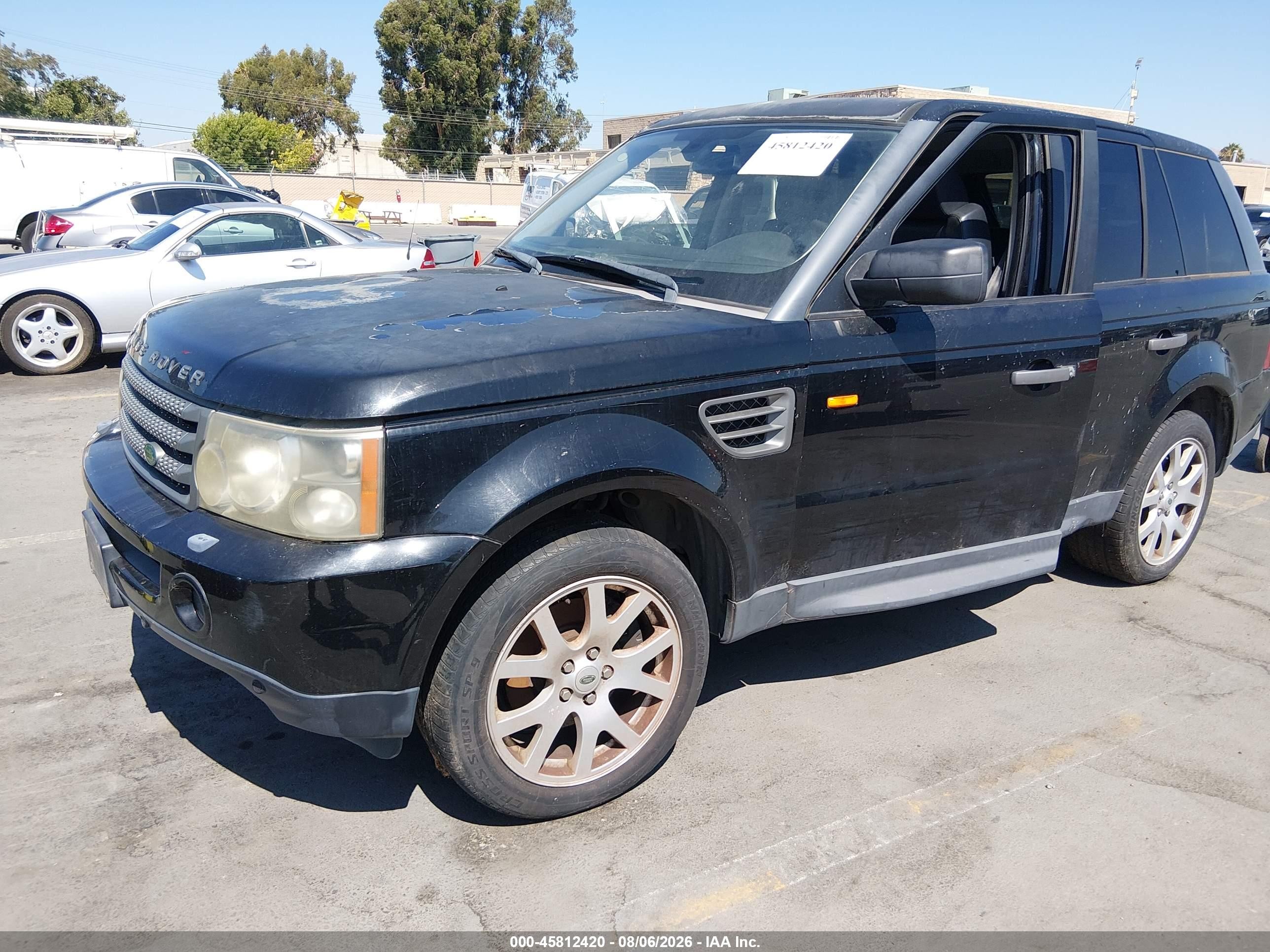 2008 Land Rover Range Rover Sport Hse Black vin: SALSK25448A145437